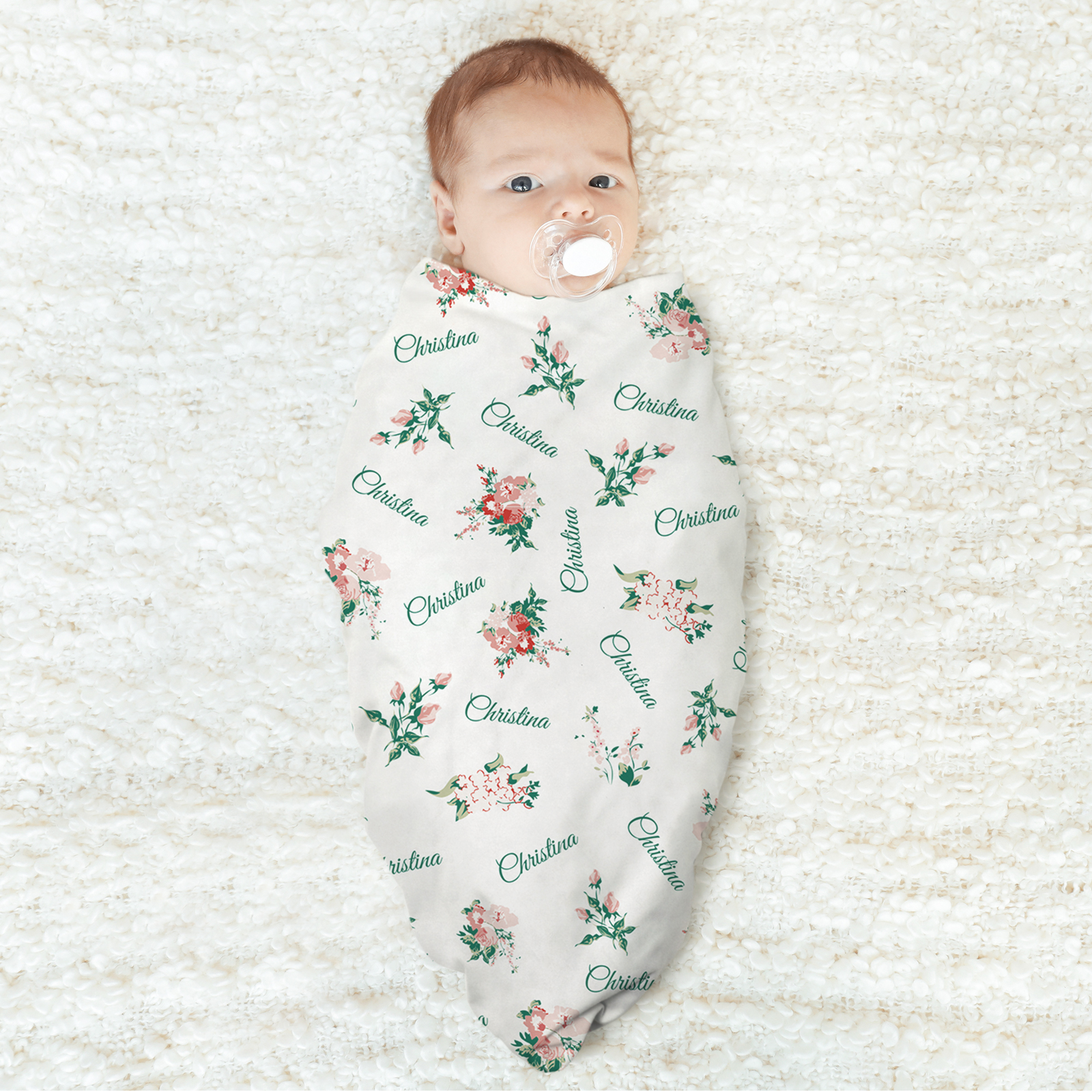 Personalized Beautiful Pink Baby Girl Name Blanket