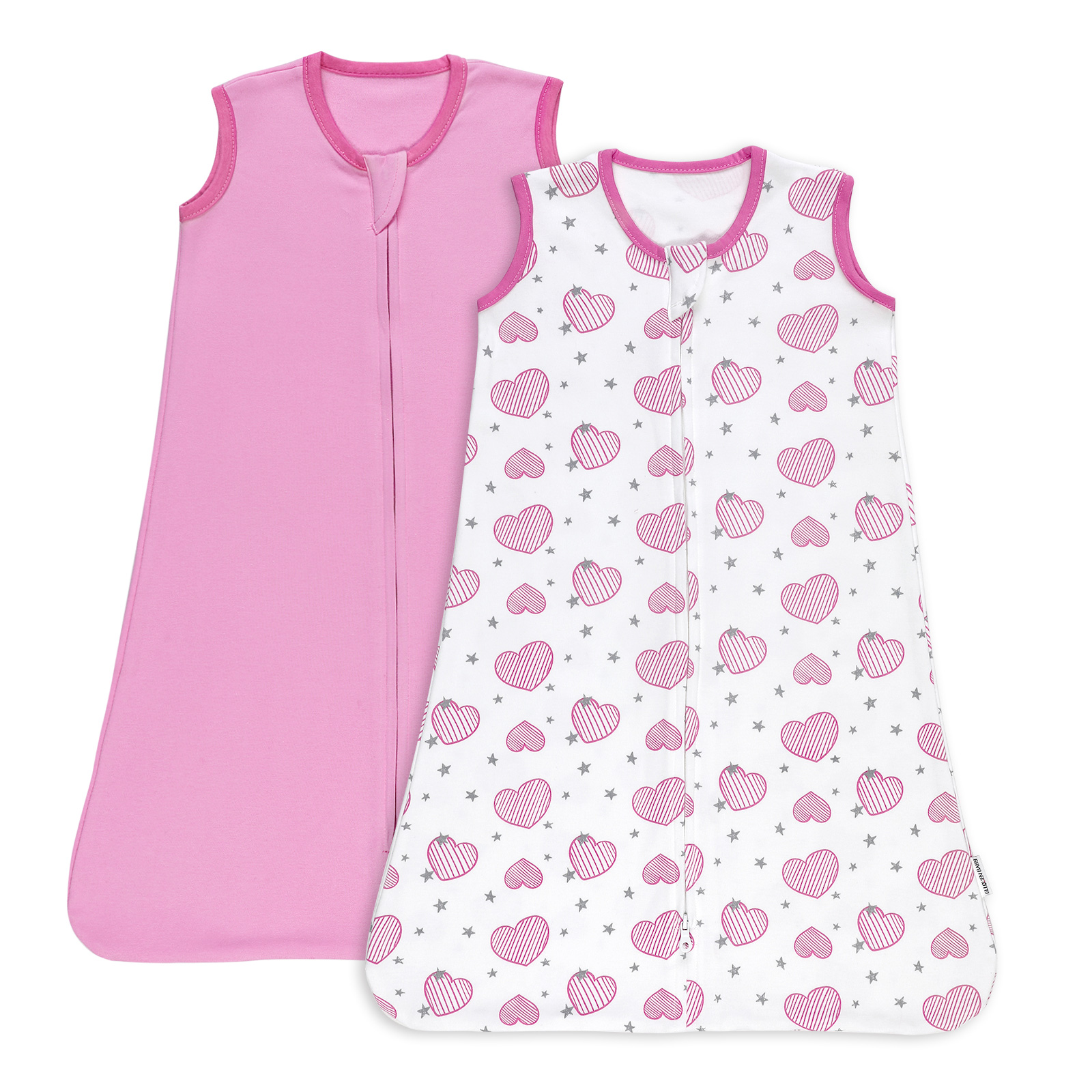 Gllquen Baby Premium Sleep Sack 2 Pack - Pink & Heart