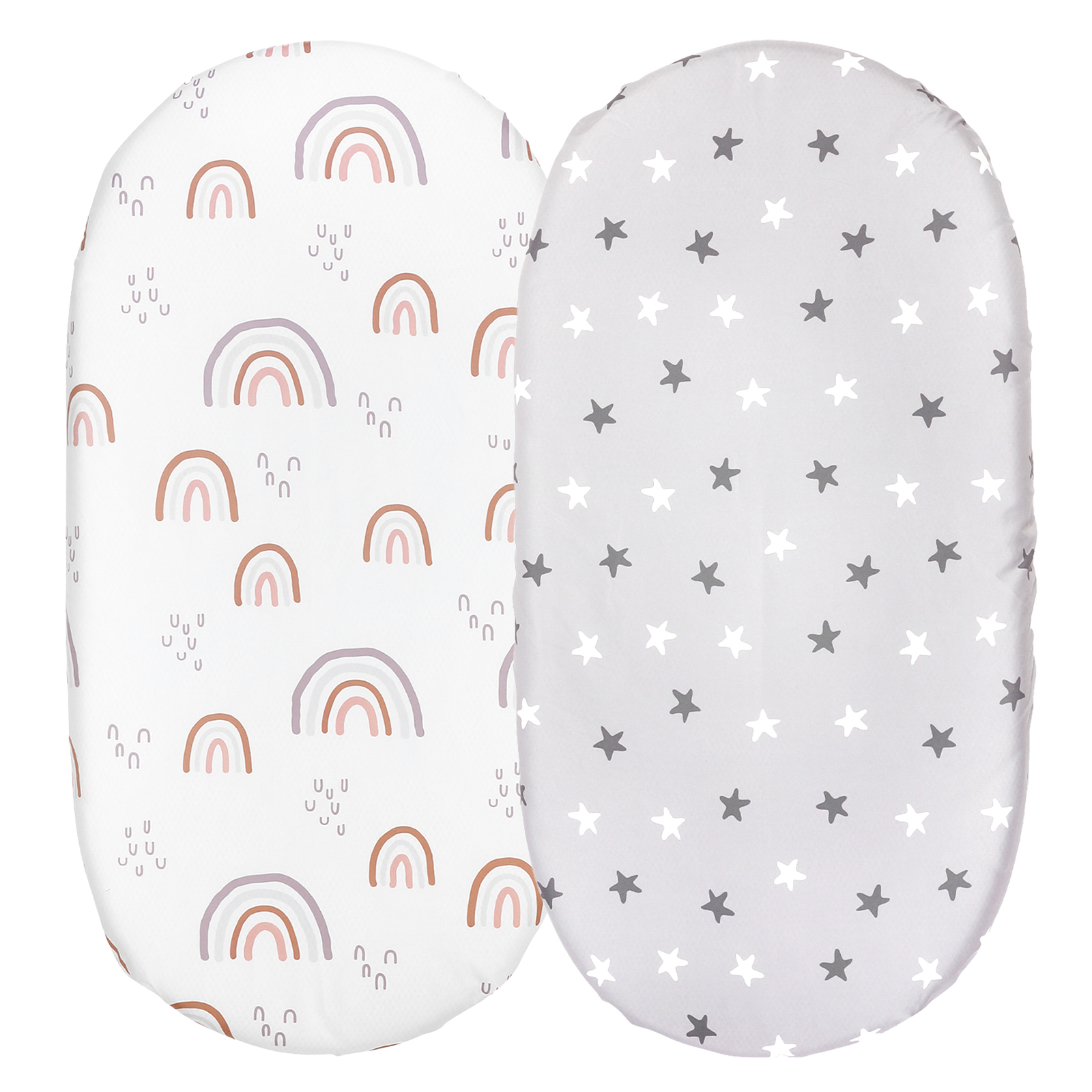 Rainbows | Soft Microfiber Fitted Change Pad Cover & Bassinet Sheets 2 Pack | 16''*32''