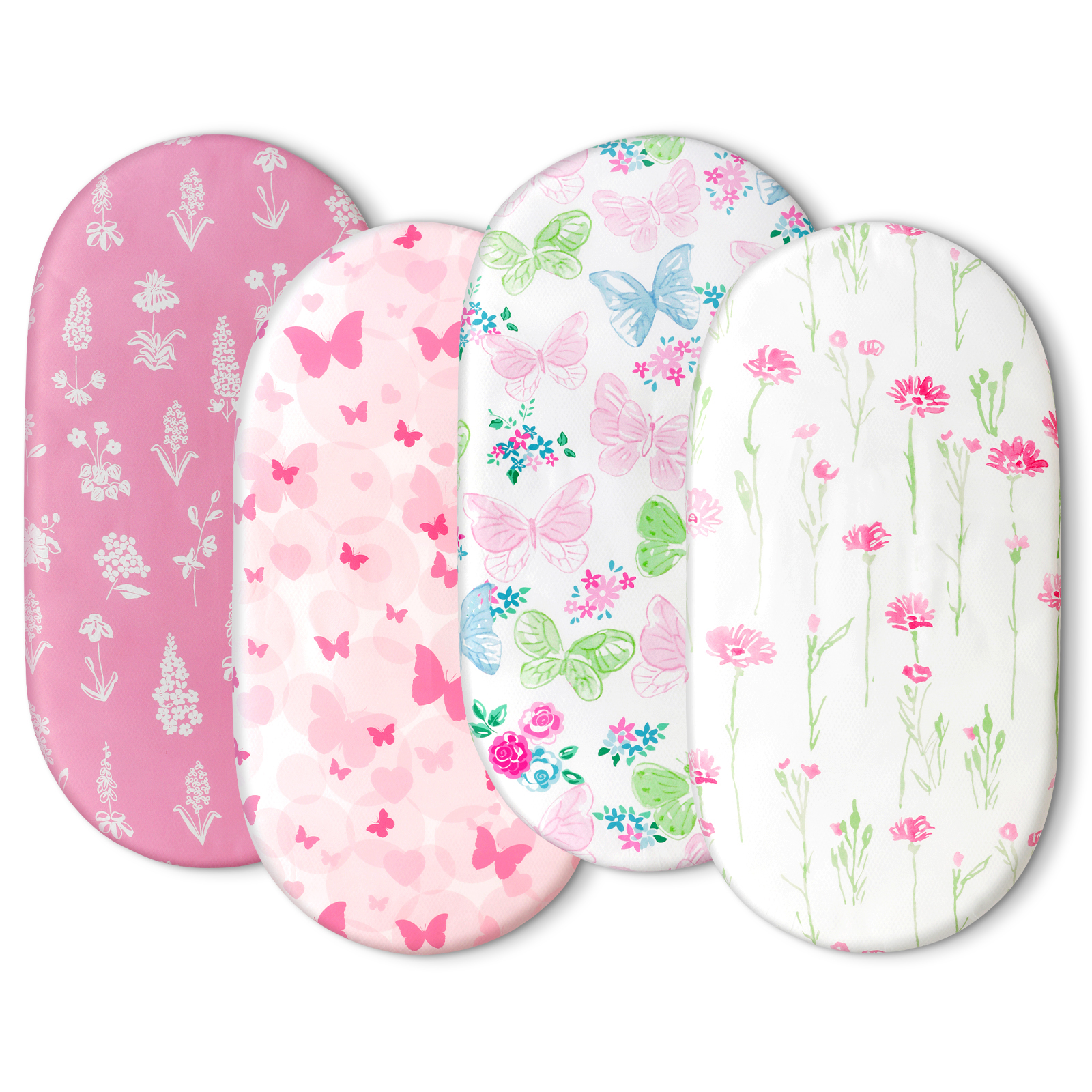 Butterflies | Soft Microfiber Fitted Change Pad Cover & Bassinet Sheets 4 Pack | 16''*32''