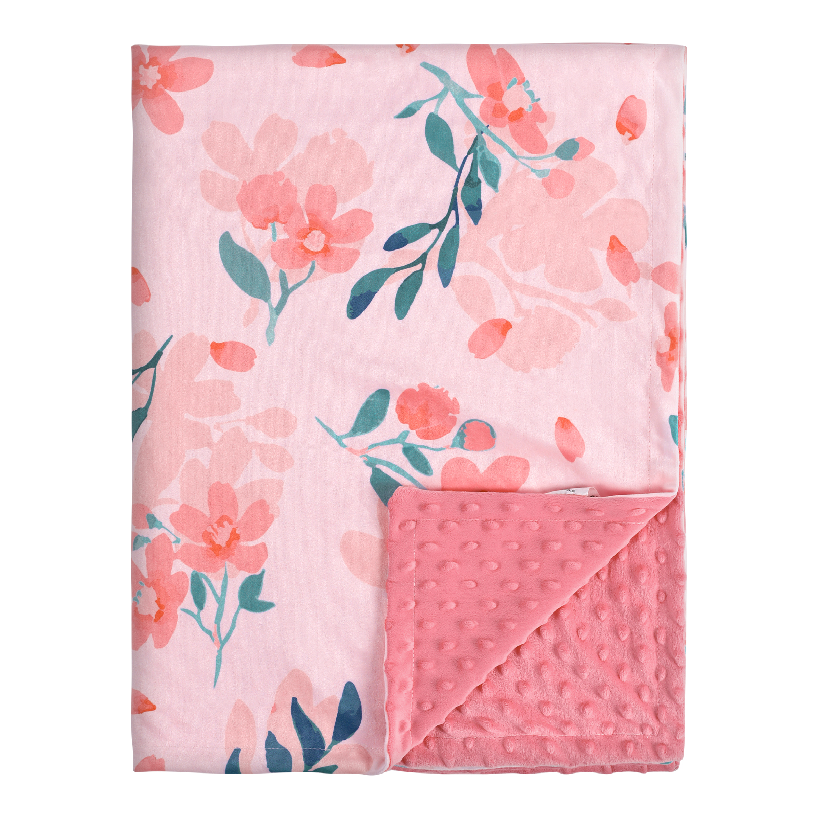 Pink Flowers | Gllquen Baby Fleece Plush Dot Blanket | 30''*40''