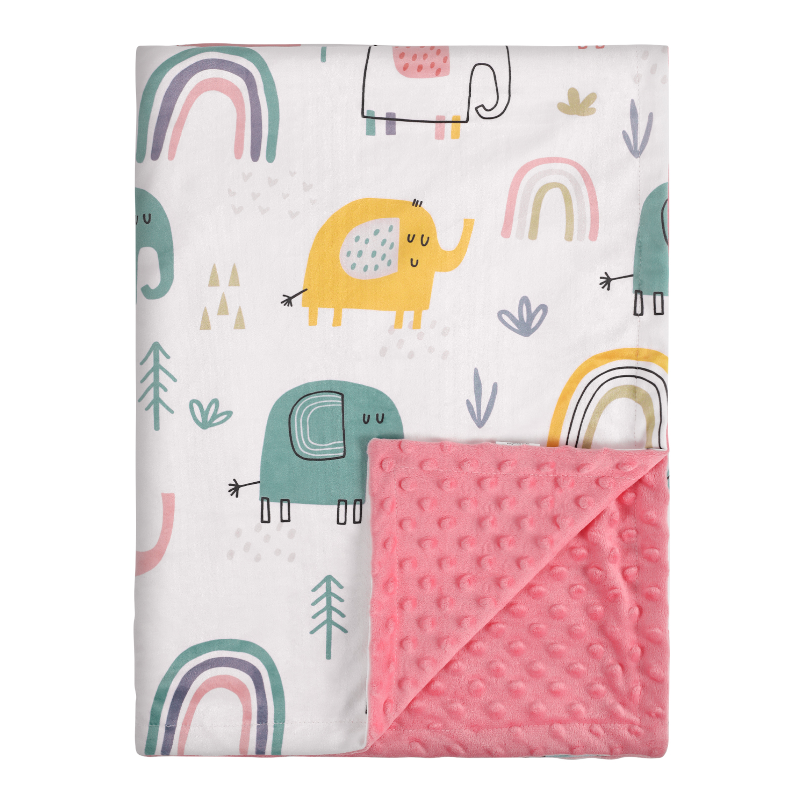 Colorful Elephant | Gllquen Baby Fleece Plush Dot Blanket | 30''*40''