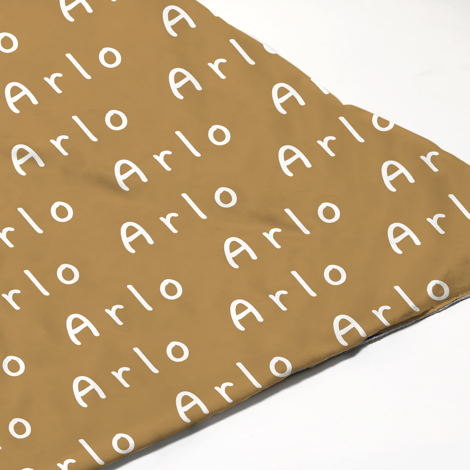 Arlo's Gray Orange Tone Personalized Name Blanket