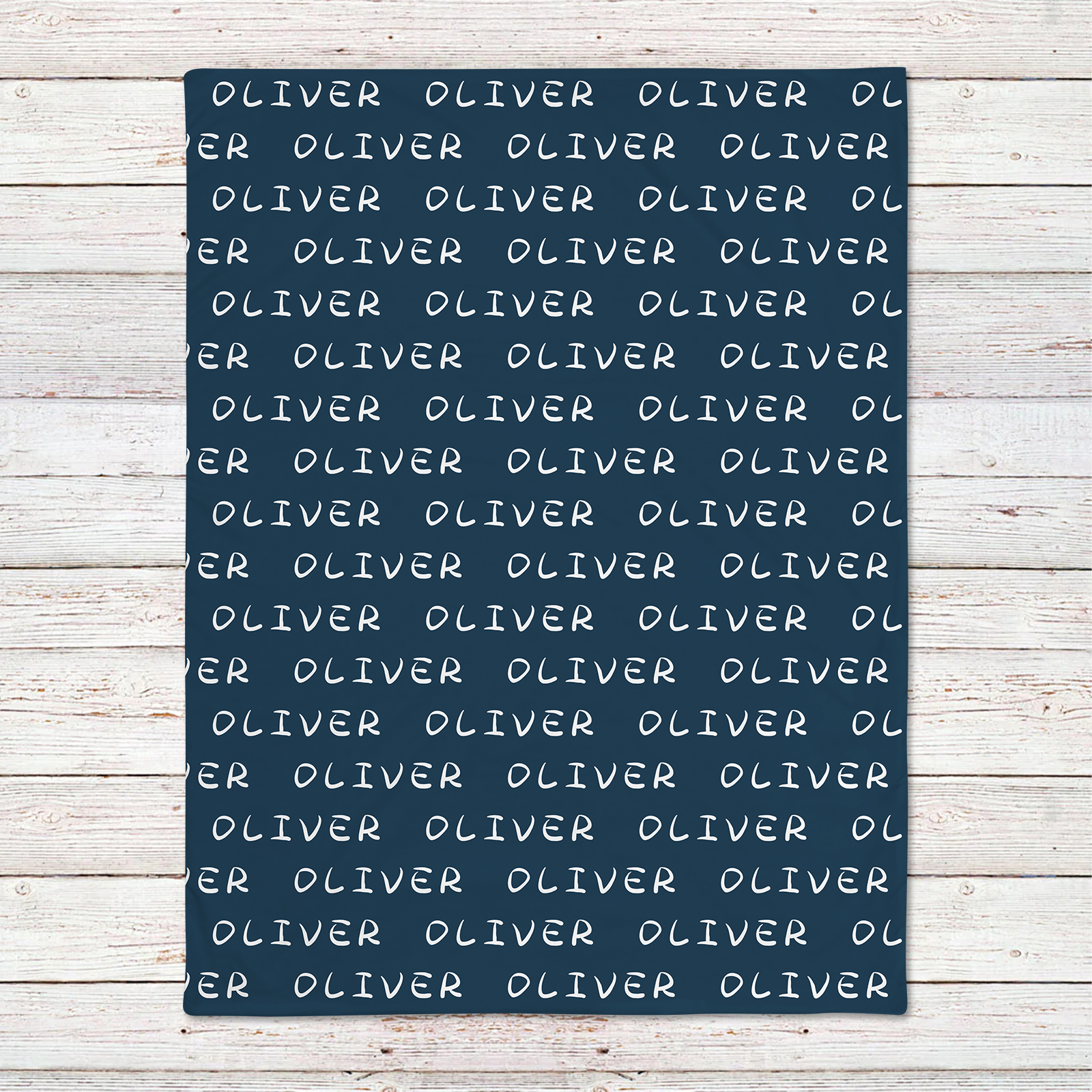 Oliver's Nile Blue Personalized Baby Name Blanket