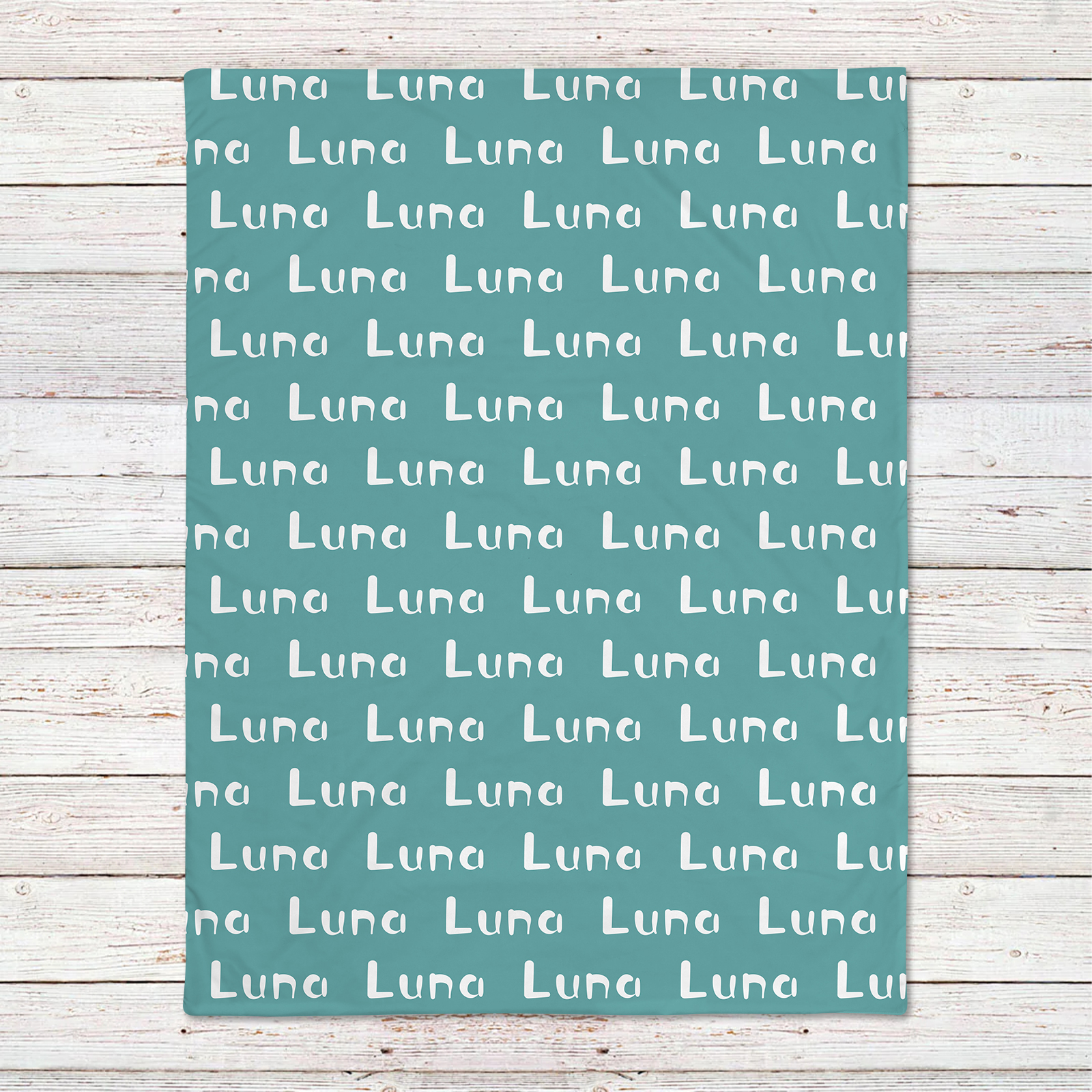 Luna's Cyanish Gray Tone Personalized Name Blanket