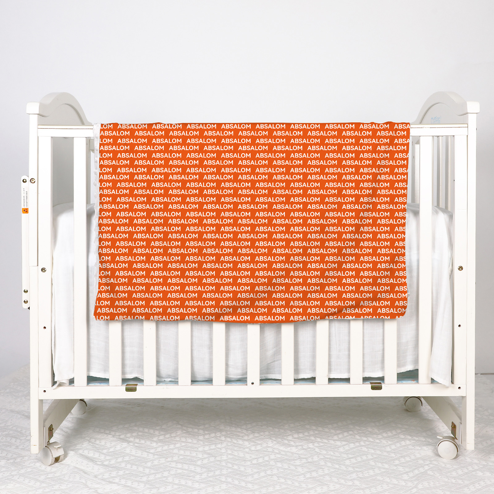 Red Orange Personalized Baby Name Blanket 