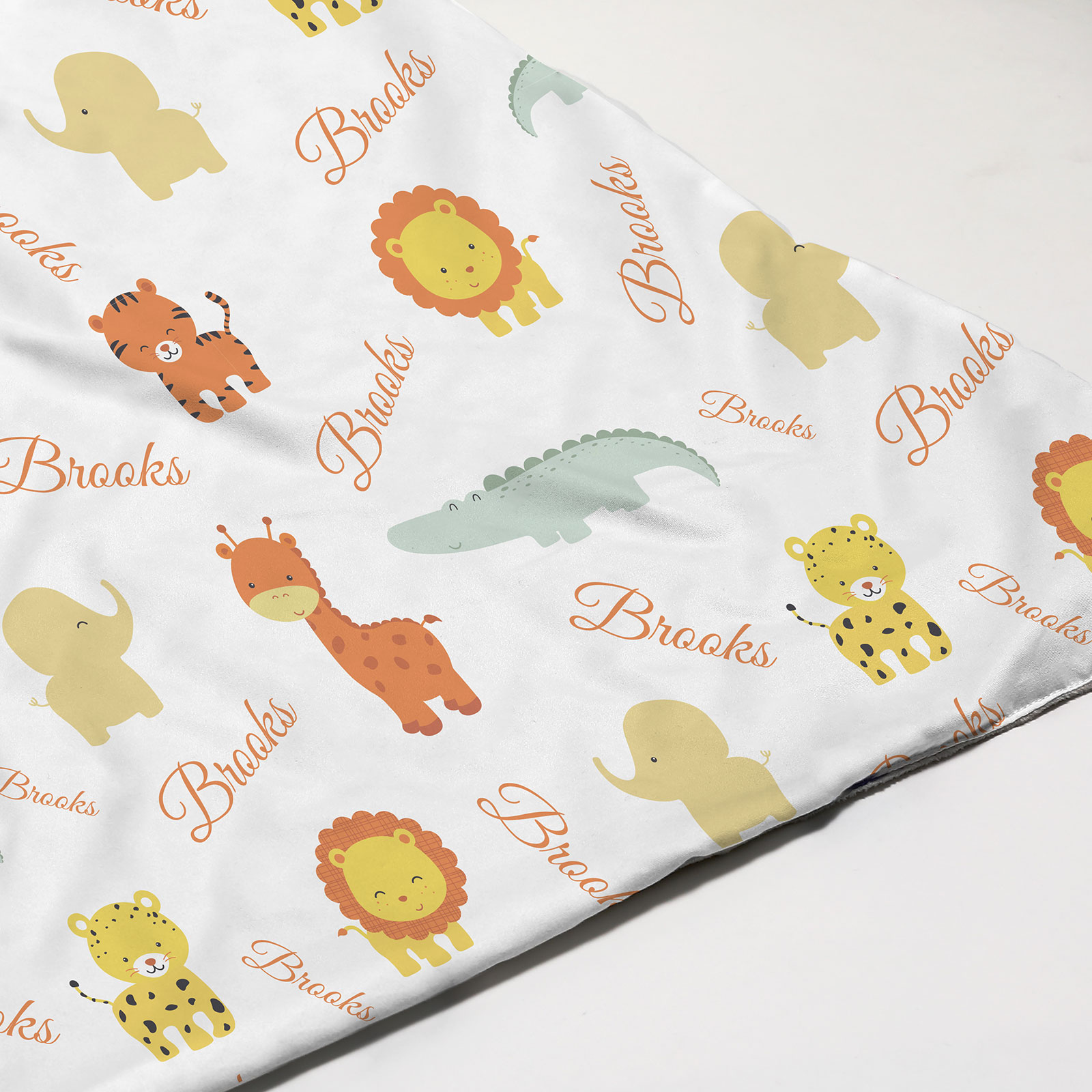Cute Animals Personalized Baby Boy Name Blanket