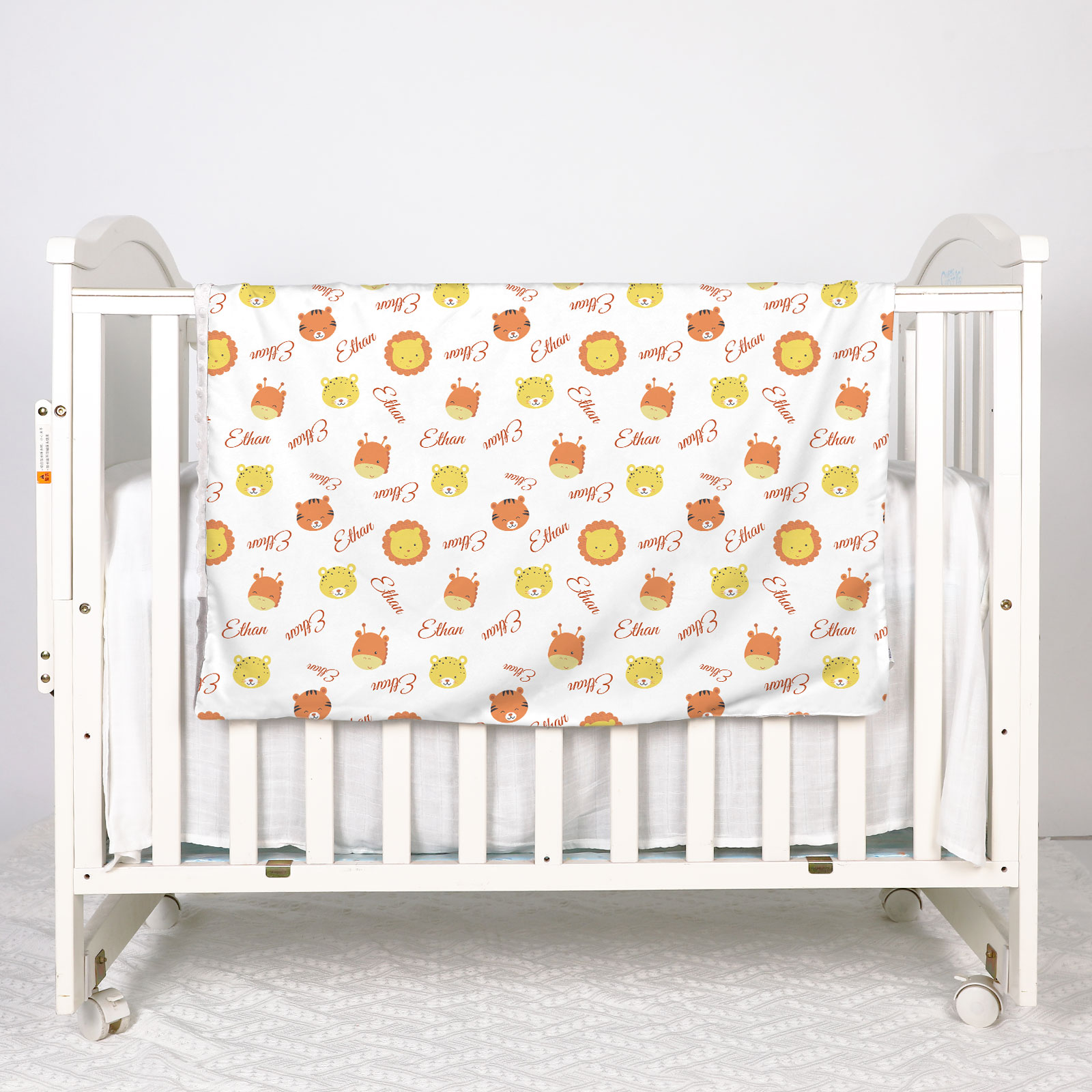 Personalized Baby Name Blanket, Safari Animals
