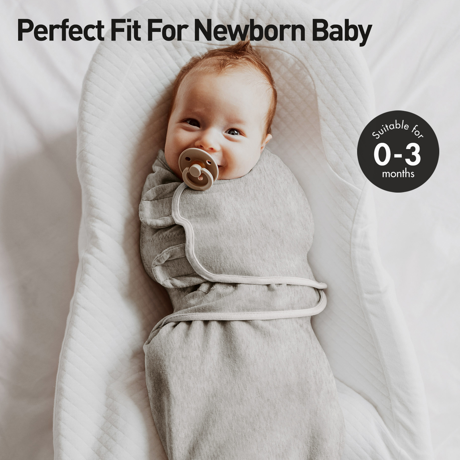 Pure Colour | Soarwg Baby Swaddle 0-3 Months 2-Pack