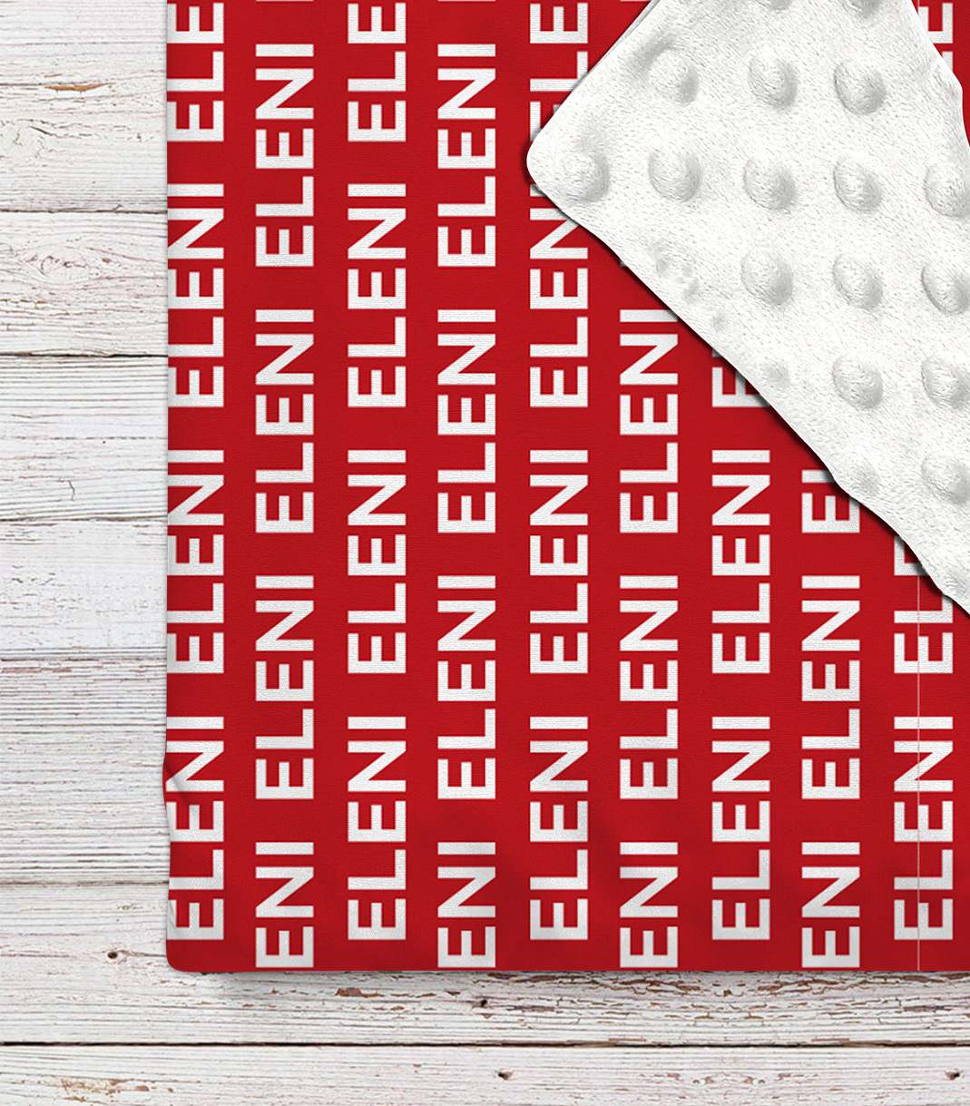 Dark Red Personalized Baby Name Blanket