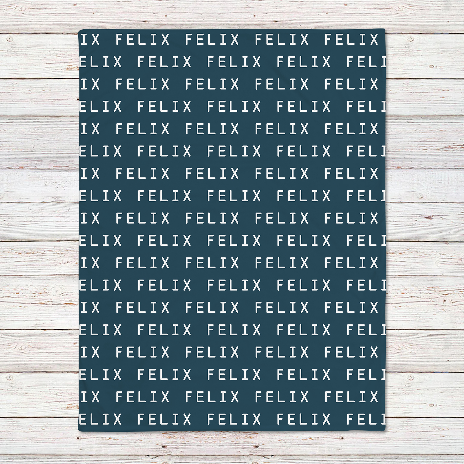 Felix's Deep Navy Blue Personalized Baby Name Blanket