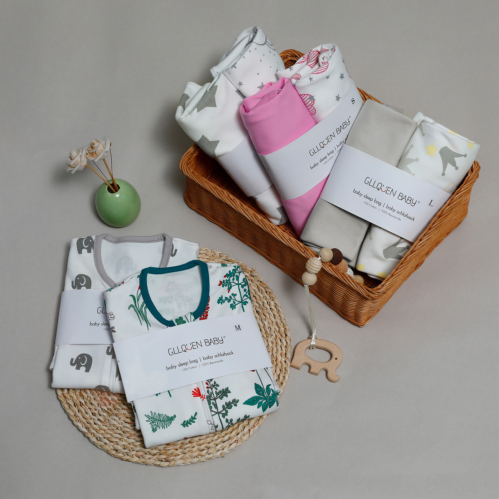 Gllquen Baby Premium Sleep Sack 2 Pack - Planet & Star