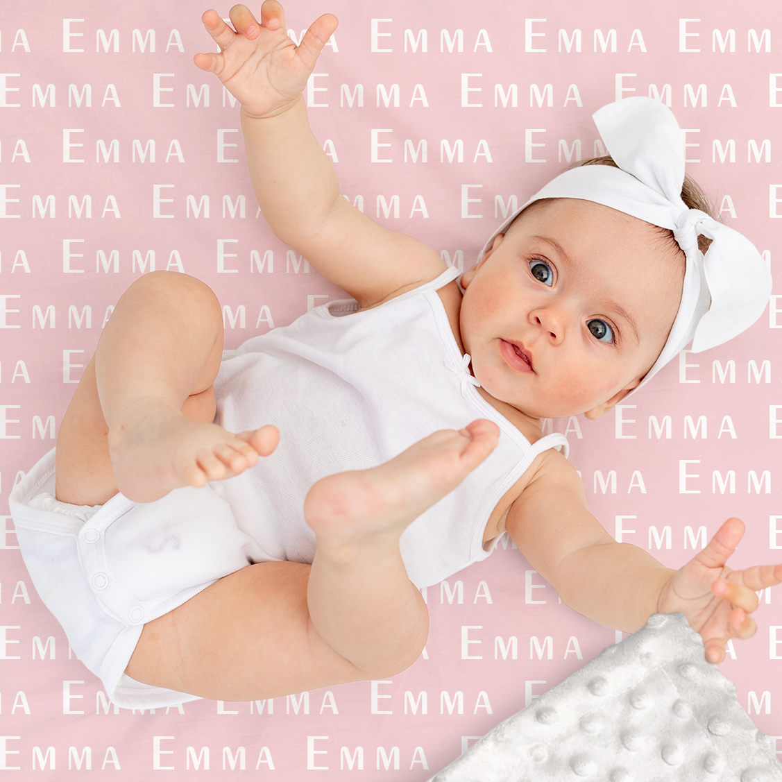 Emma's Queen Pink Personalized Baby Name Blanket