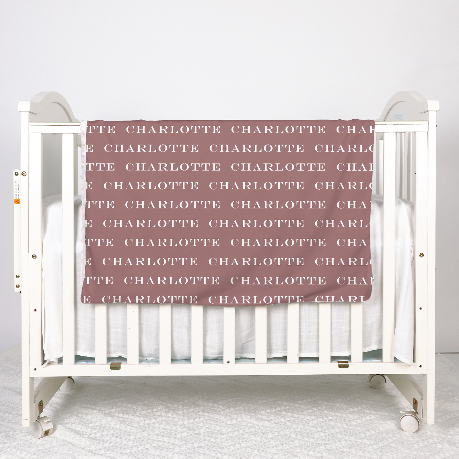 Charlotte's Grayish Red Personalized Solid Color Name Blanket