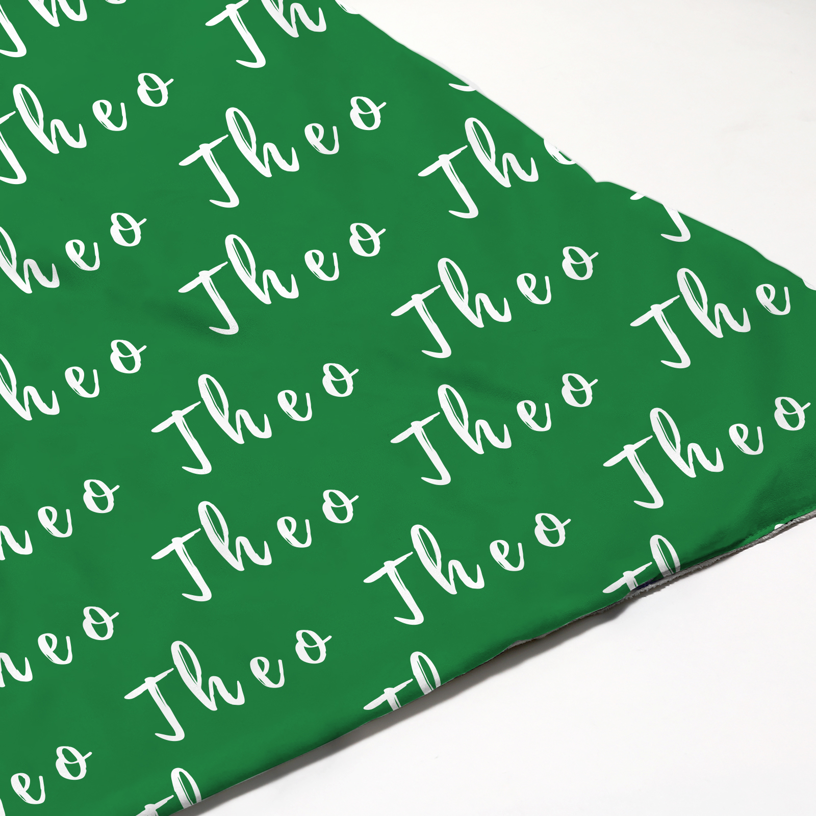 Theo's Medium Green Tone Personalized Name Baby Blanket
