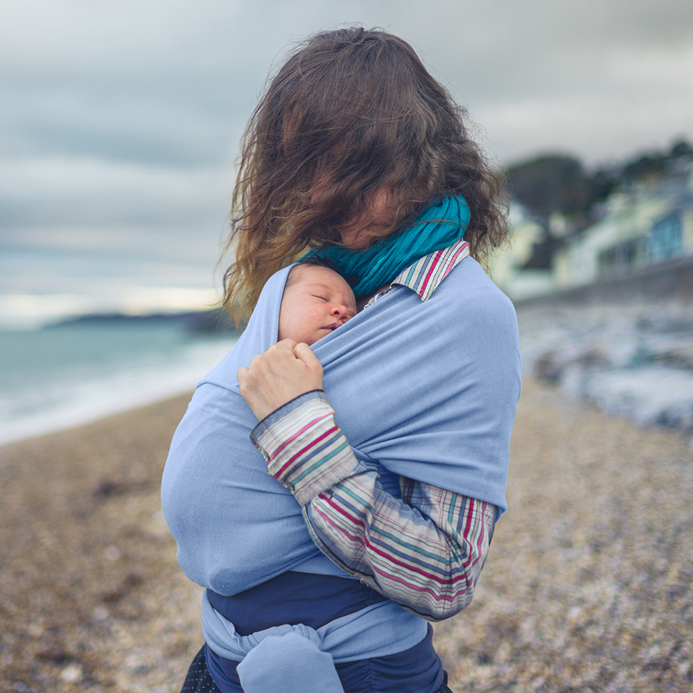  Baby blue | 0-36 Months Baby Carrier Wrap up to 35lbs 