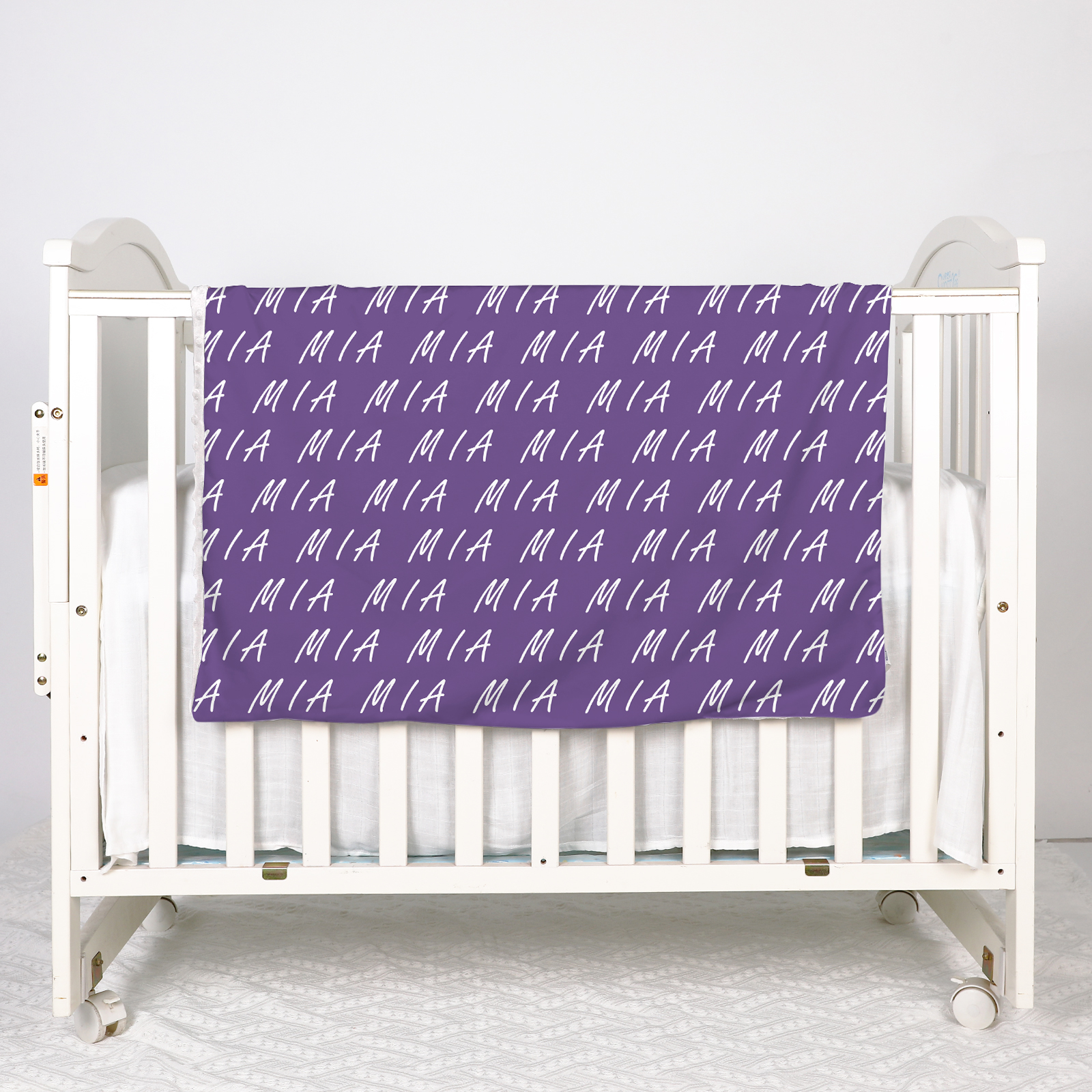 Mia's Navy Blue Personalized Baby Name Blanket