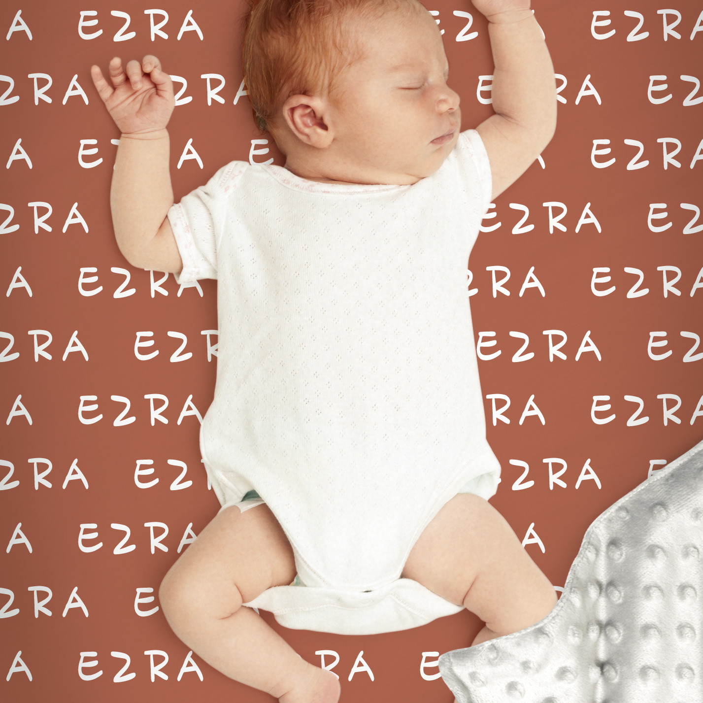 Ezra's Deep Brown Personalized Baby Blanket