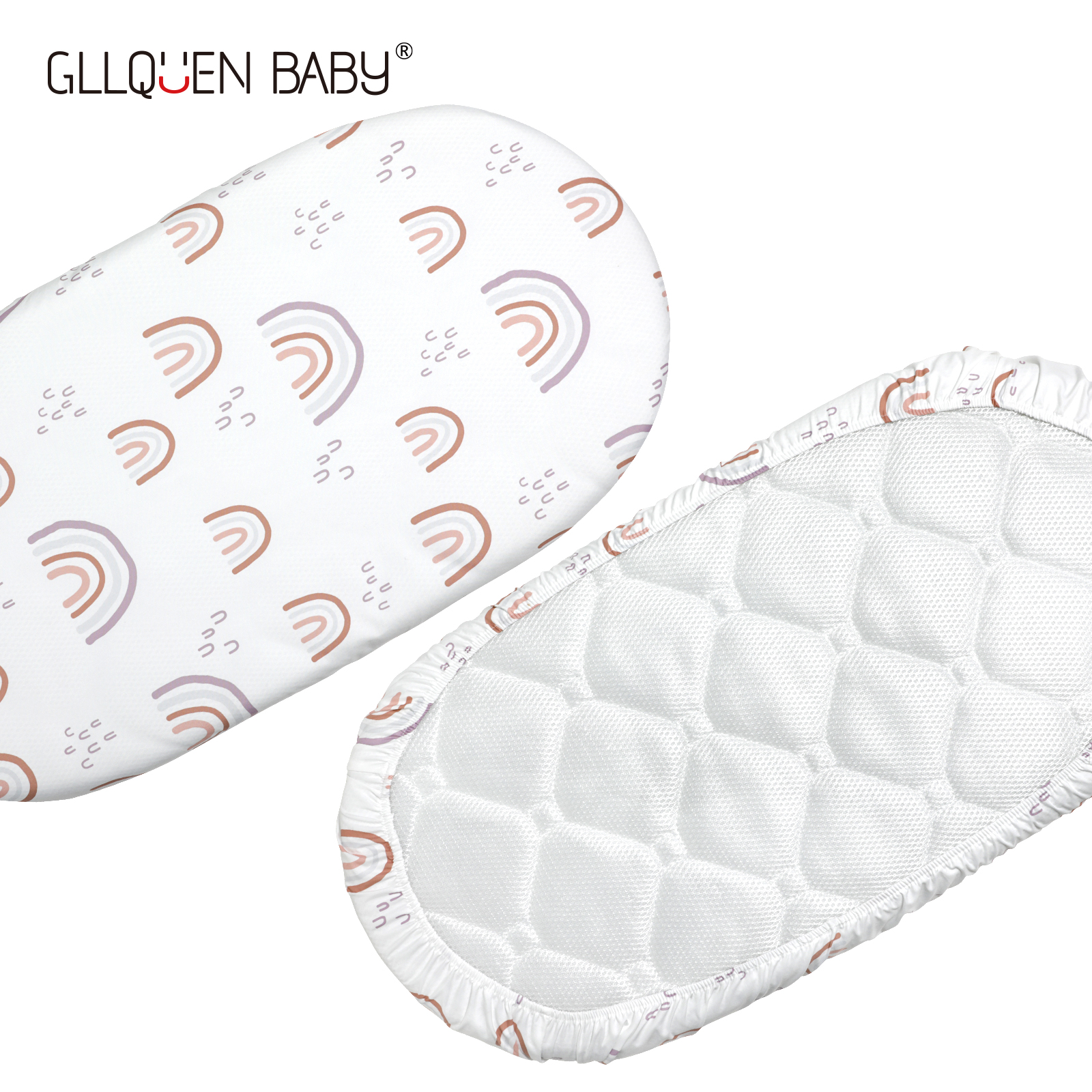 Rainbows | Soft Microfiber Fitted Change Pad Cover & Bassinet Sheets 2 Pack | 16''*32''