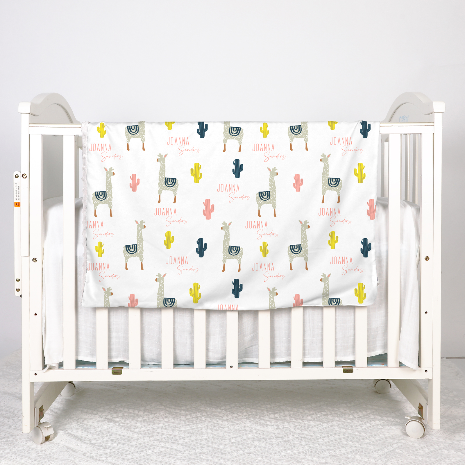 Joanna‘s Alpaca Personalized Baby Girl Name Blanket