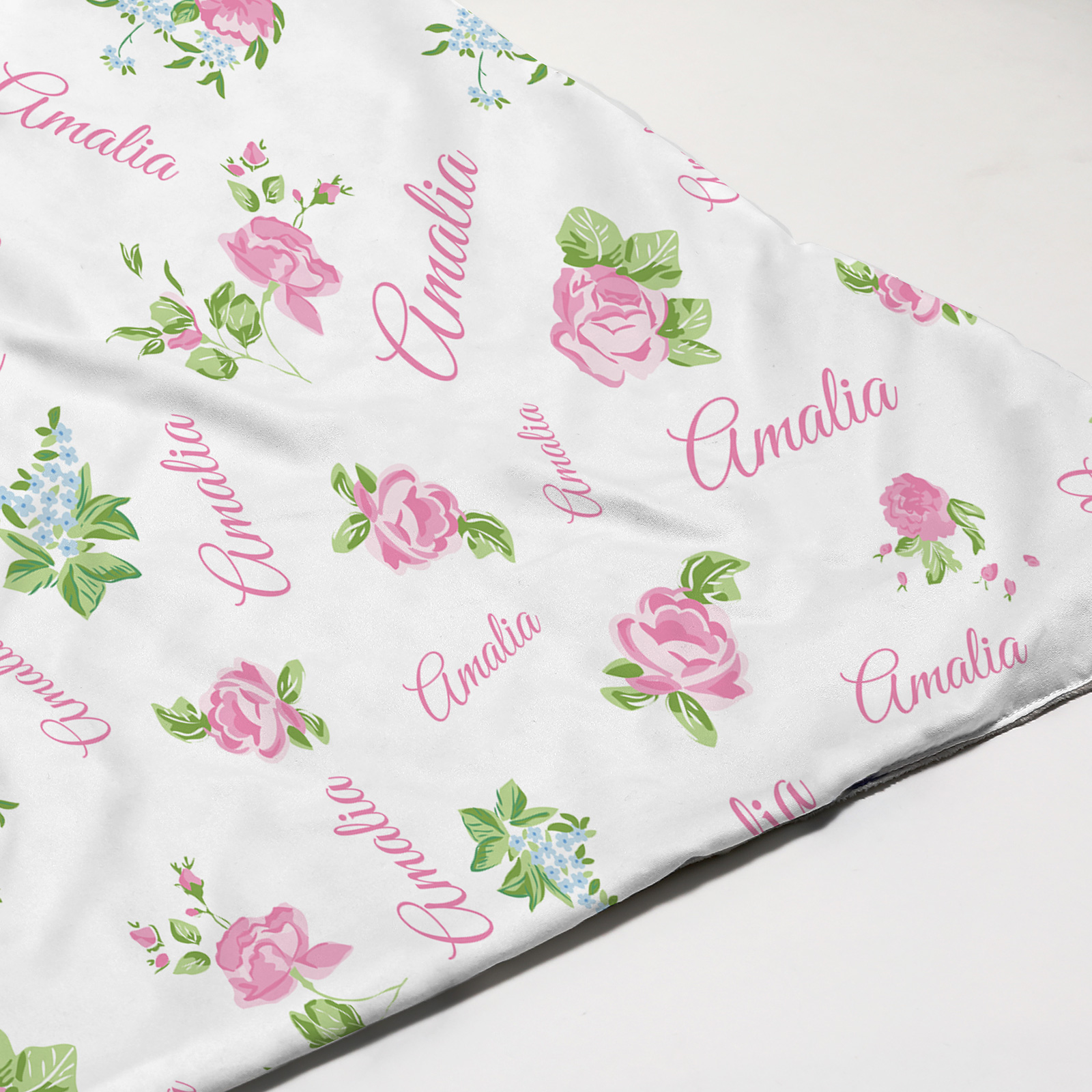 Personalized Baby Girl Name Blanket, Romantic Pink