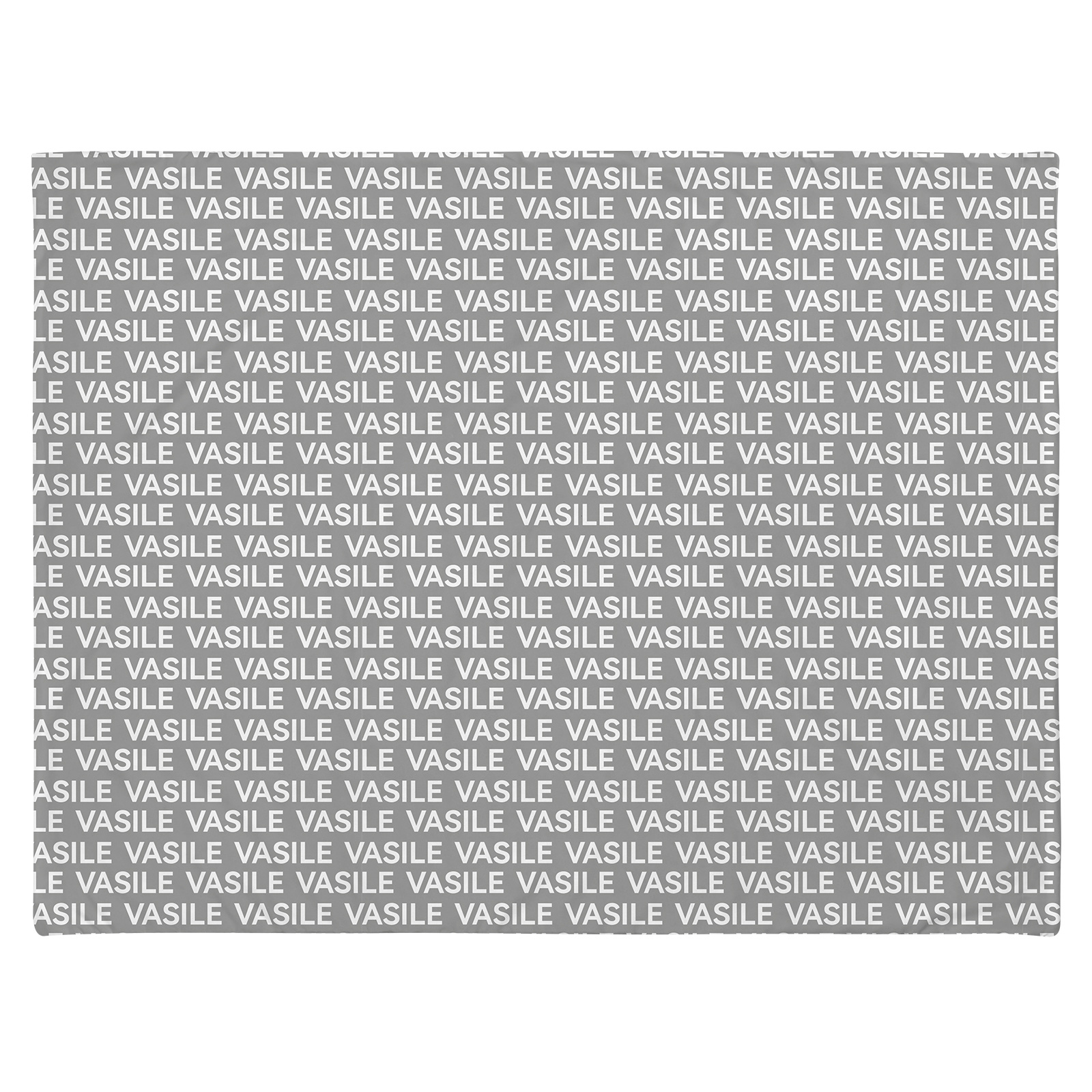 Vasile's Light Gray Personalized Baby Name Blanket 
