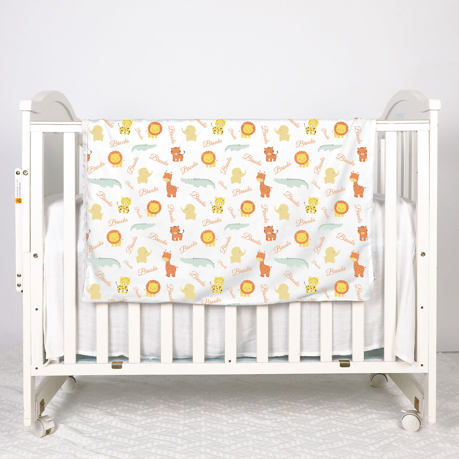 Cute Animals Personalized Baby Boy Name Blanket