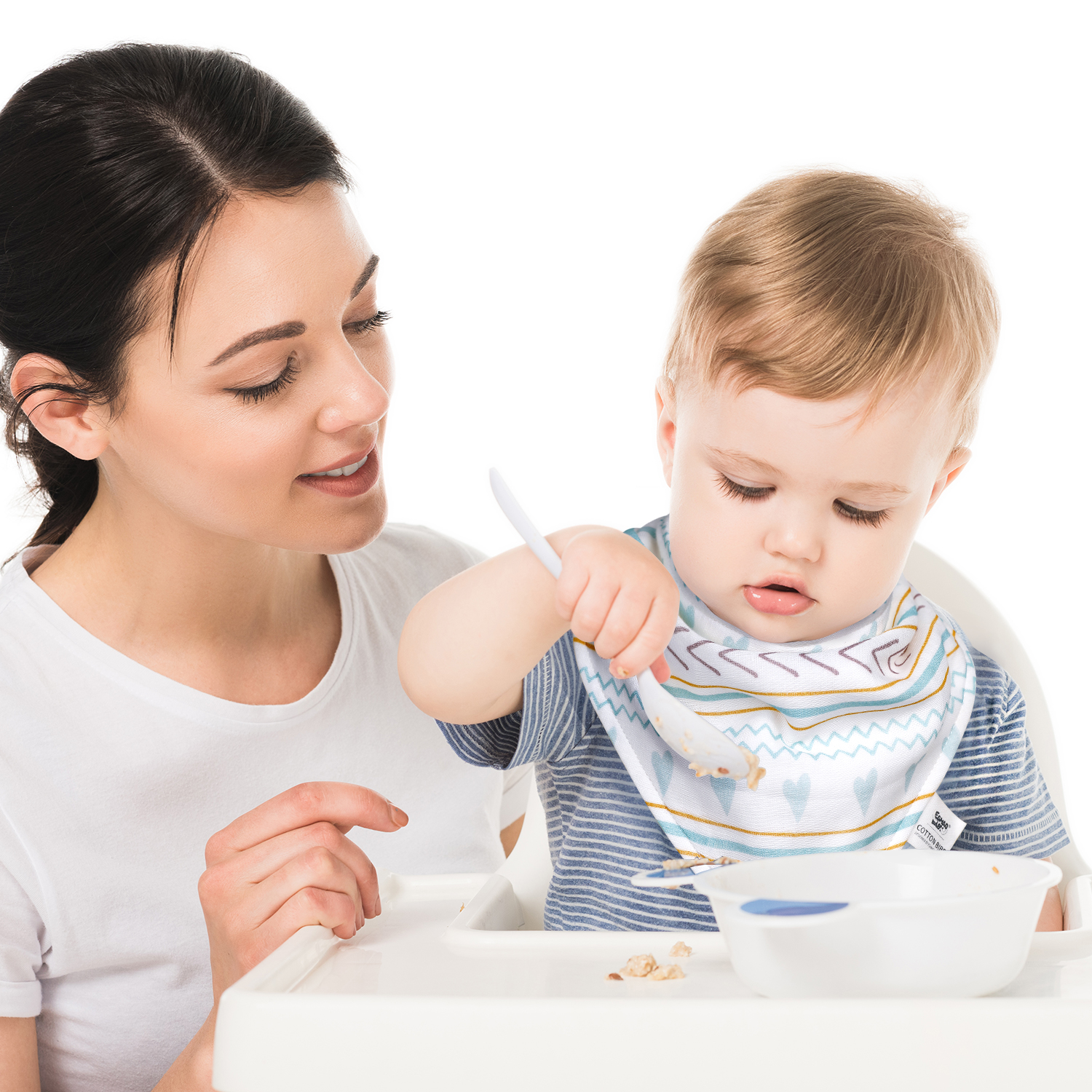 Circle And Dot | Organic Cotton Muslin Bandana Bibs 3 Pack