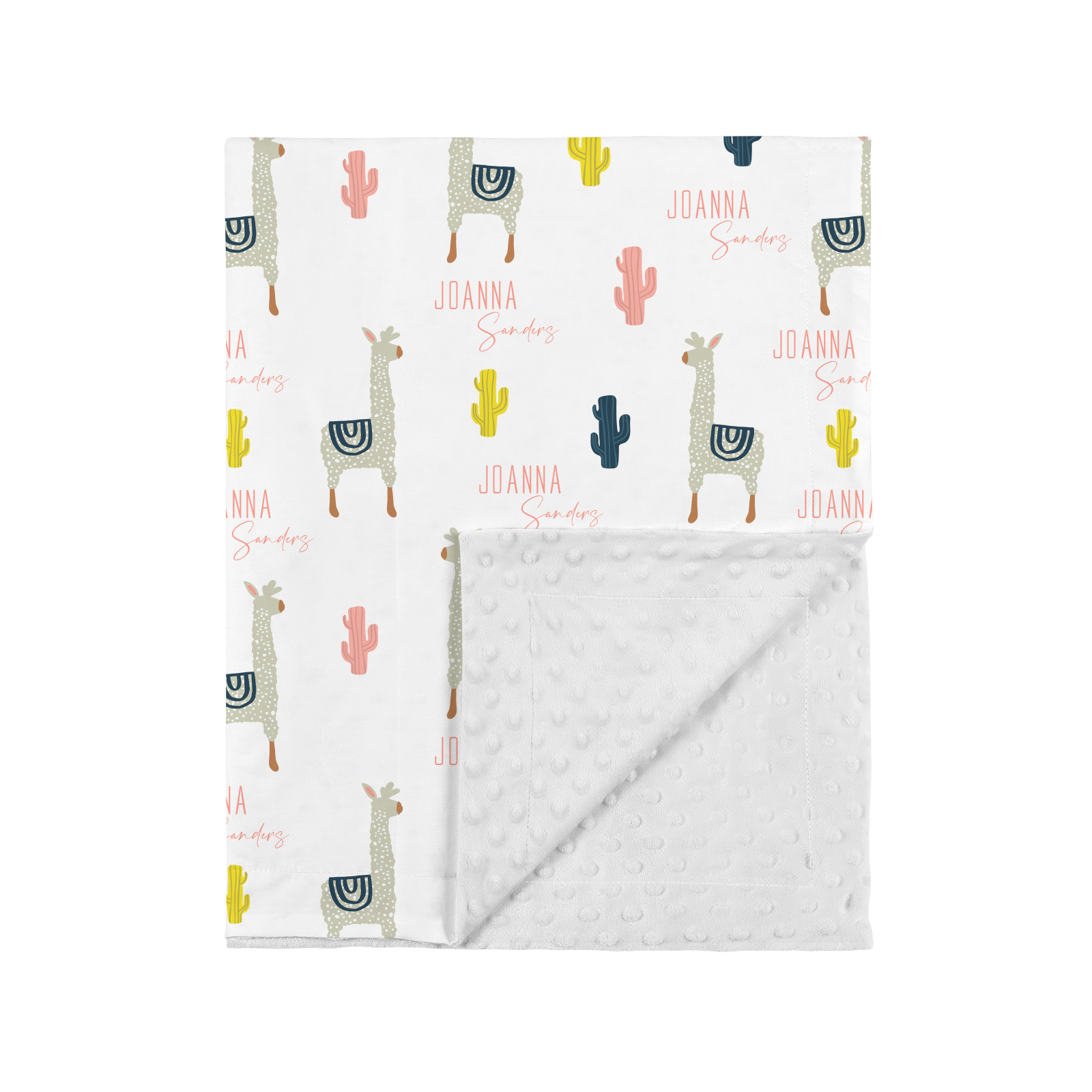 Joanna‘s Alpaca Personalized Baby Girl Name Blanket