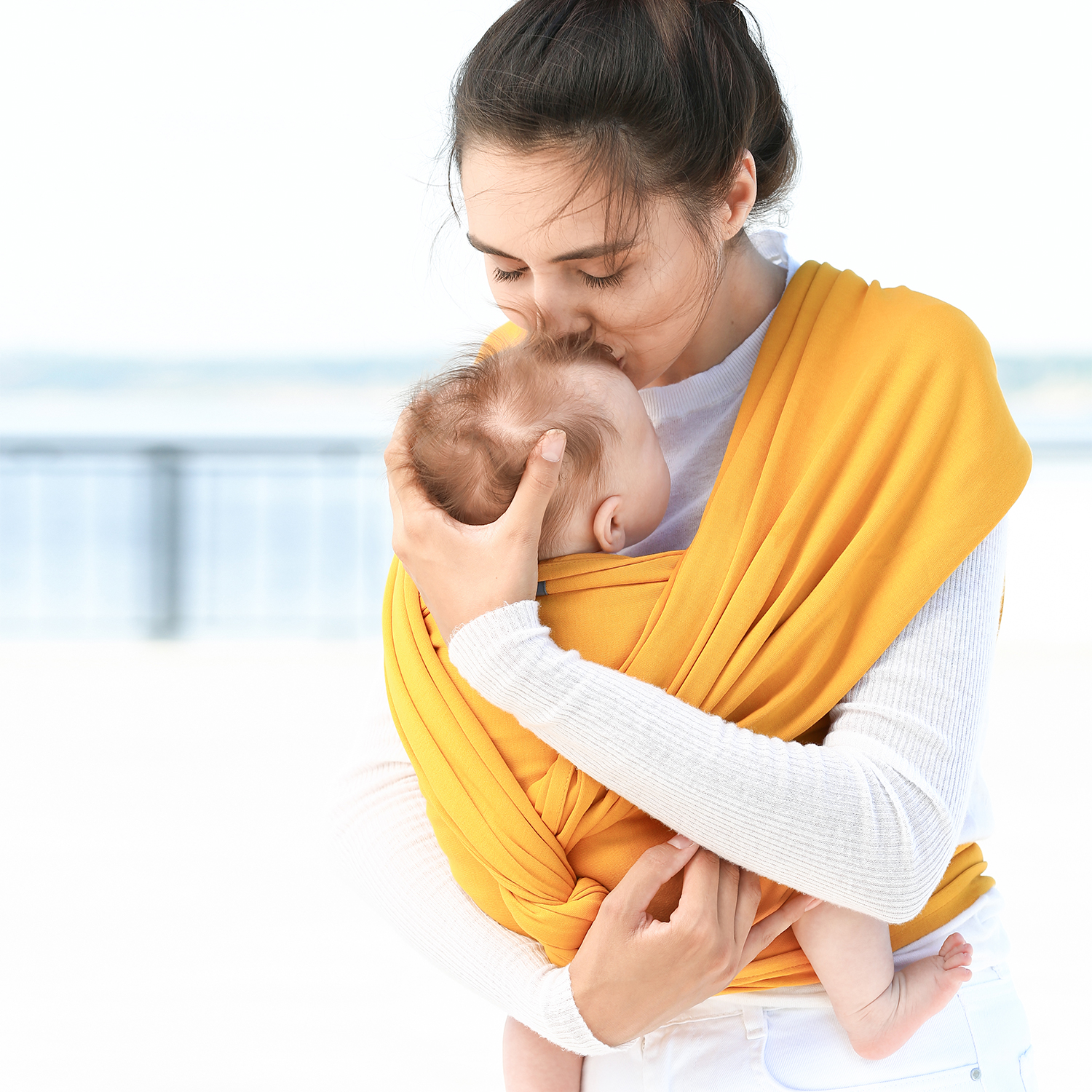 Wrap Baby Carrier, Yellow - Original Stretchy Infant Sling, Perfect for Newborn Babies and Children up to 33 lbs