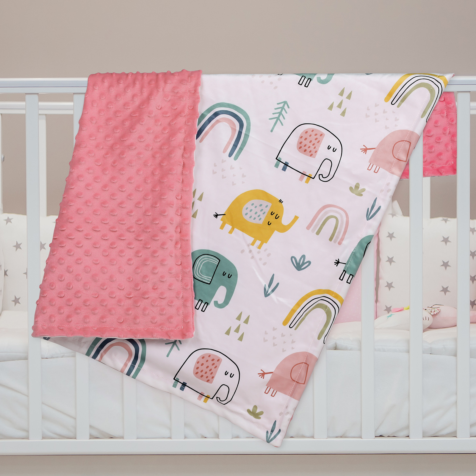Colorful Elephant | Gllquen Baby Fleece Plush Dot Blanket | 30''*40''