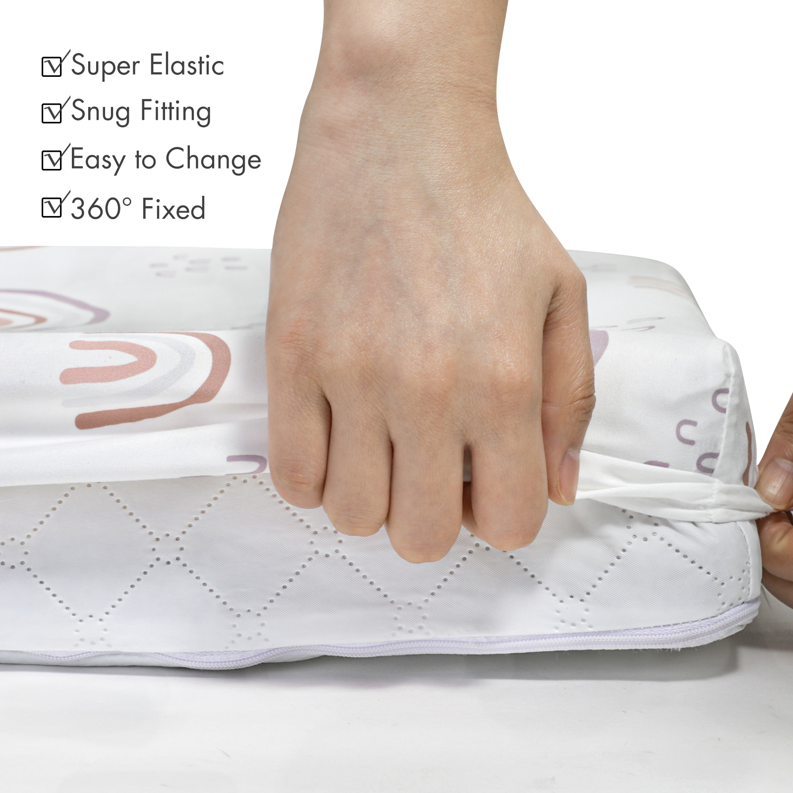 Rainbows | Soft Microfiber Fitted Change Pad Cover & Bassinet Sheets 2 Pack | 16''*32''