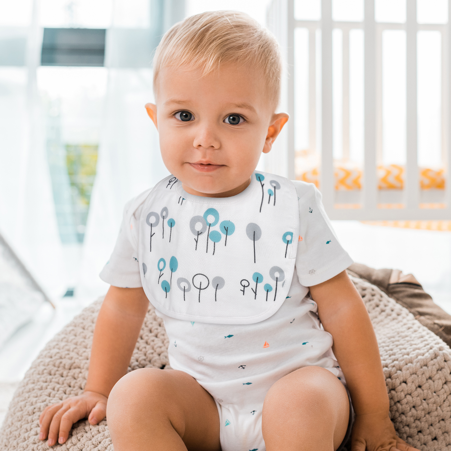 Gray Forest | Cotton Muslin Snap Bibs 3 Pack