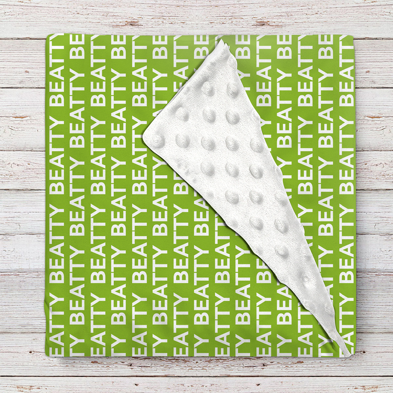Olive Green Personalized Baby Name Blanket 