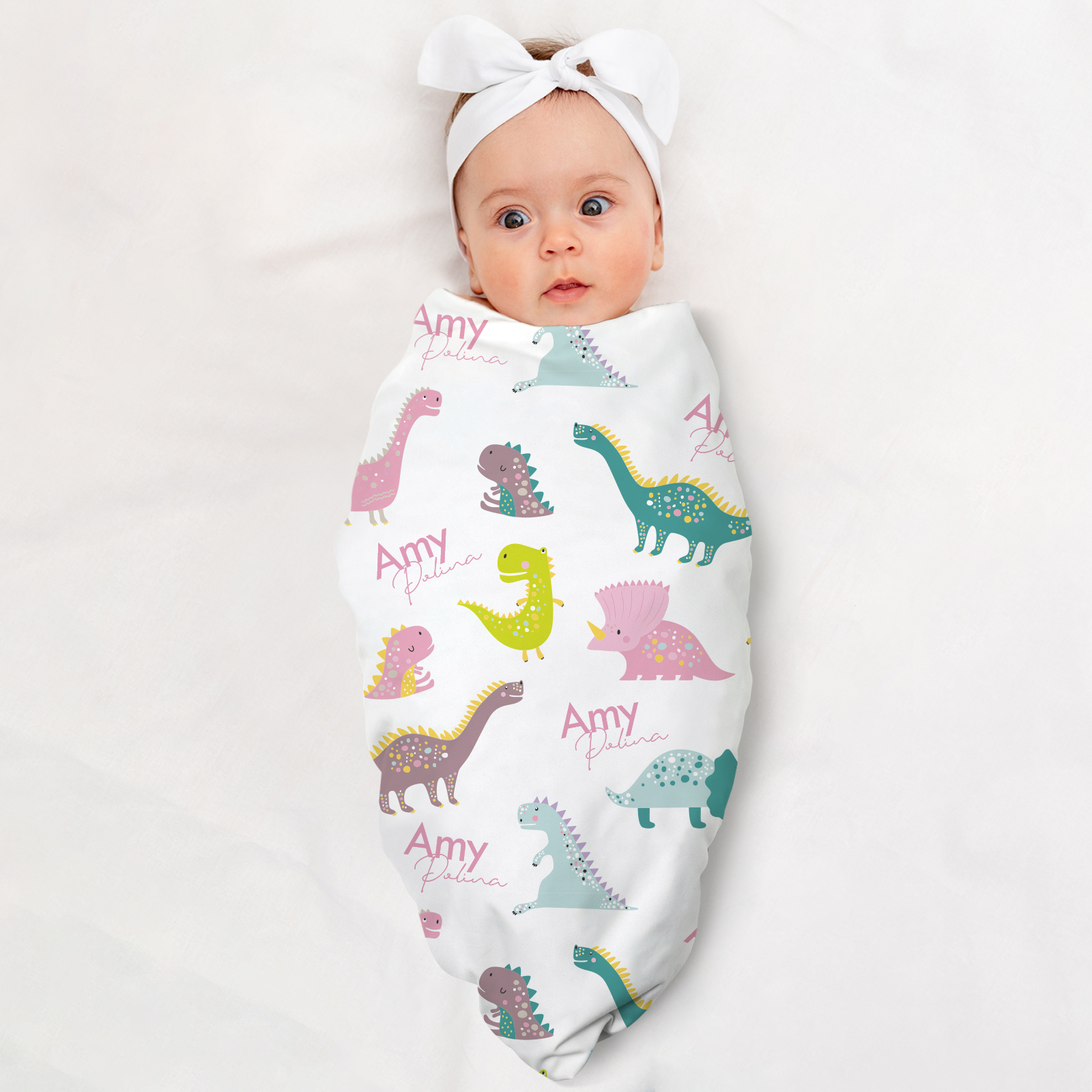 Amy's Personalized Jurassic Baby Girl Name Blanket