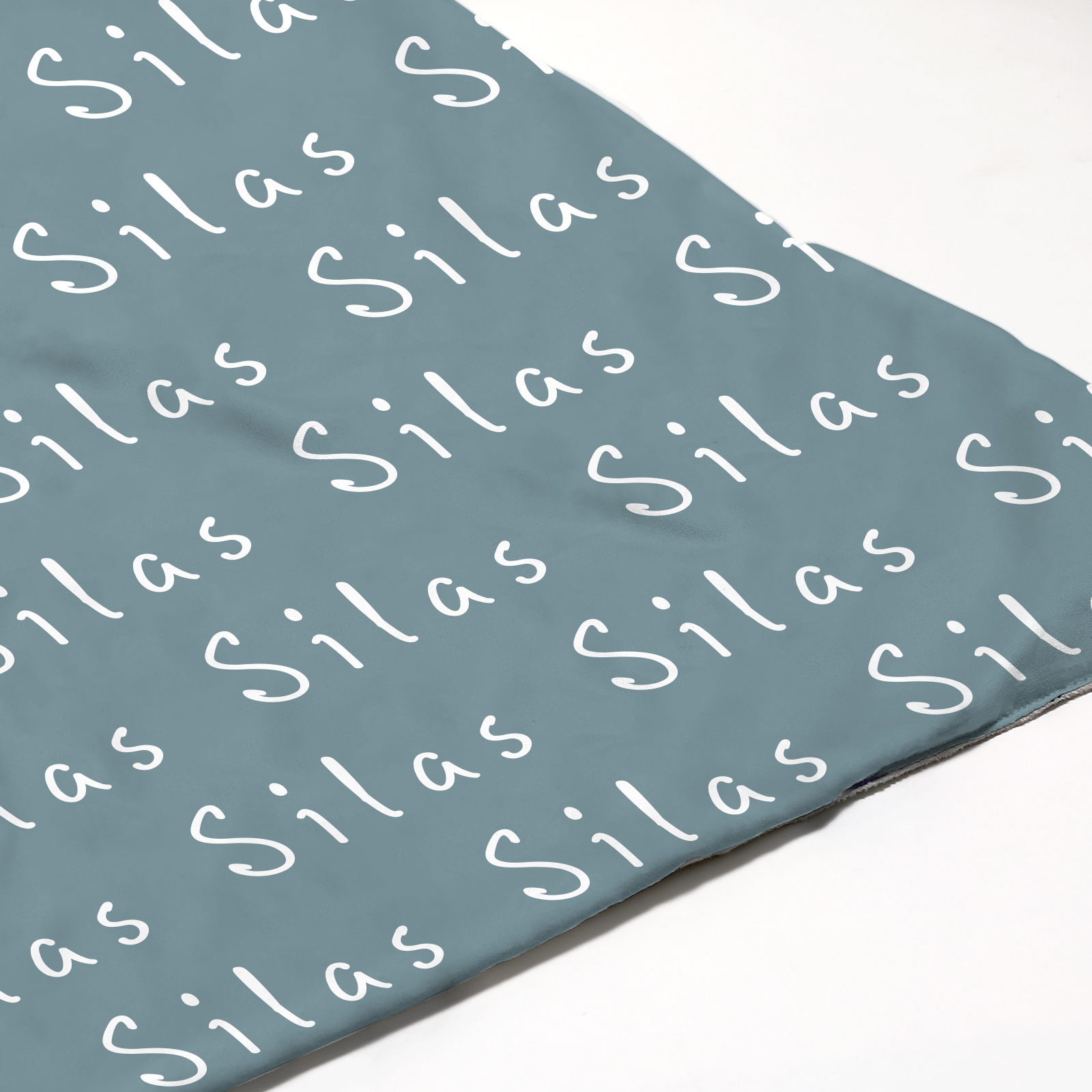 Silas's Cyan Fleece Plush Personalized Name Blanket