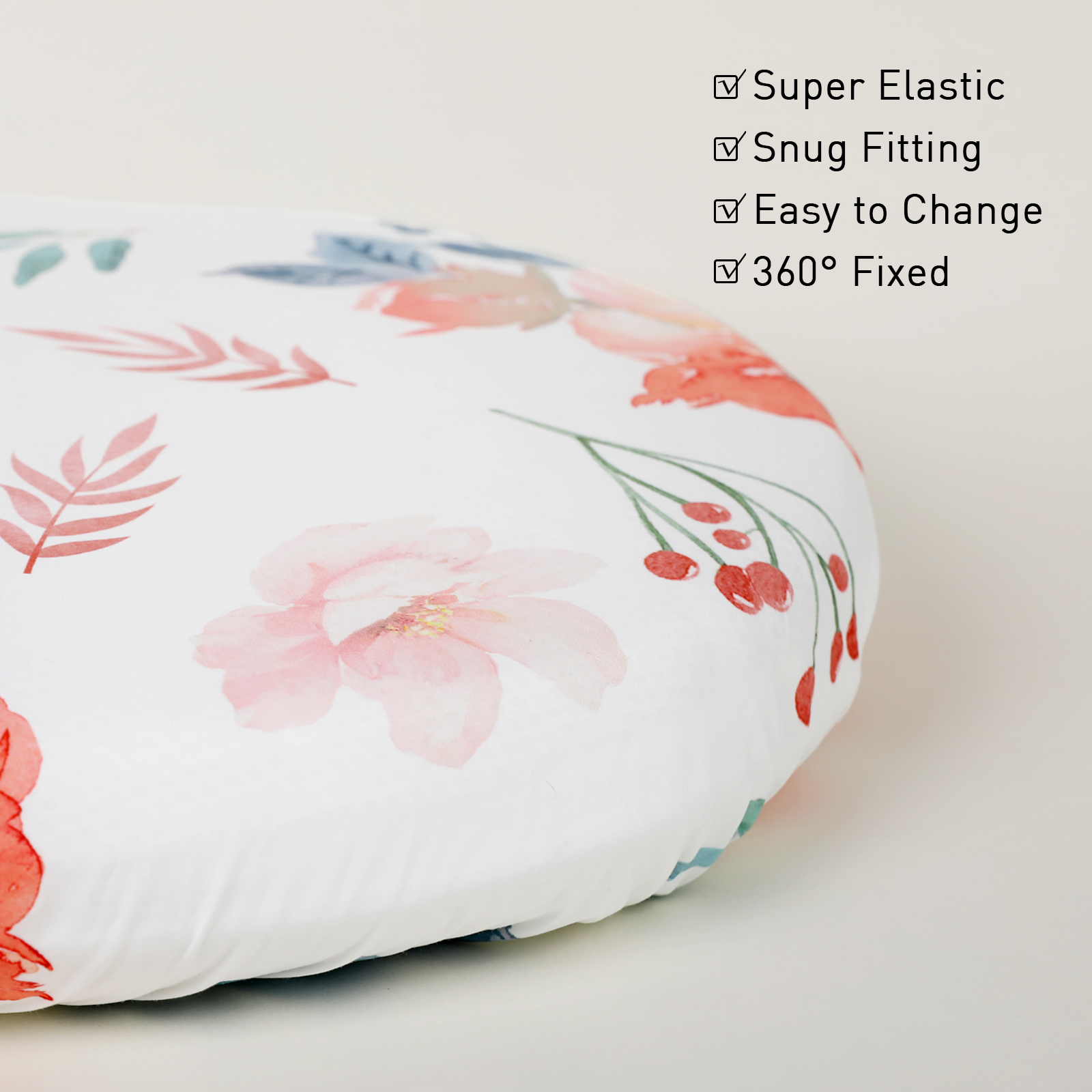 Red Flowers | Soft Microfiber Fitted Change Pad Cover & Bassinet Sheets 4 Pack | 16''*32''