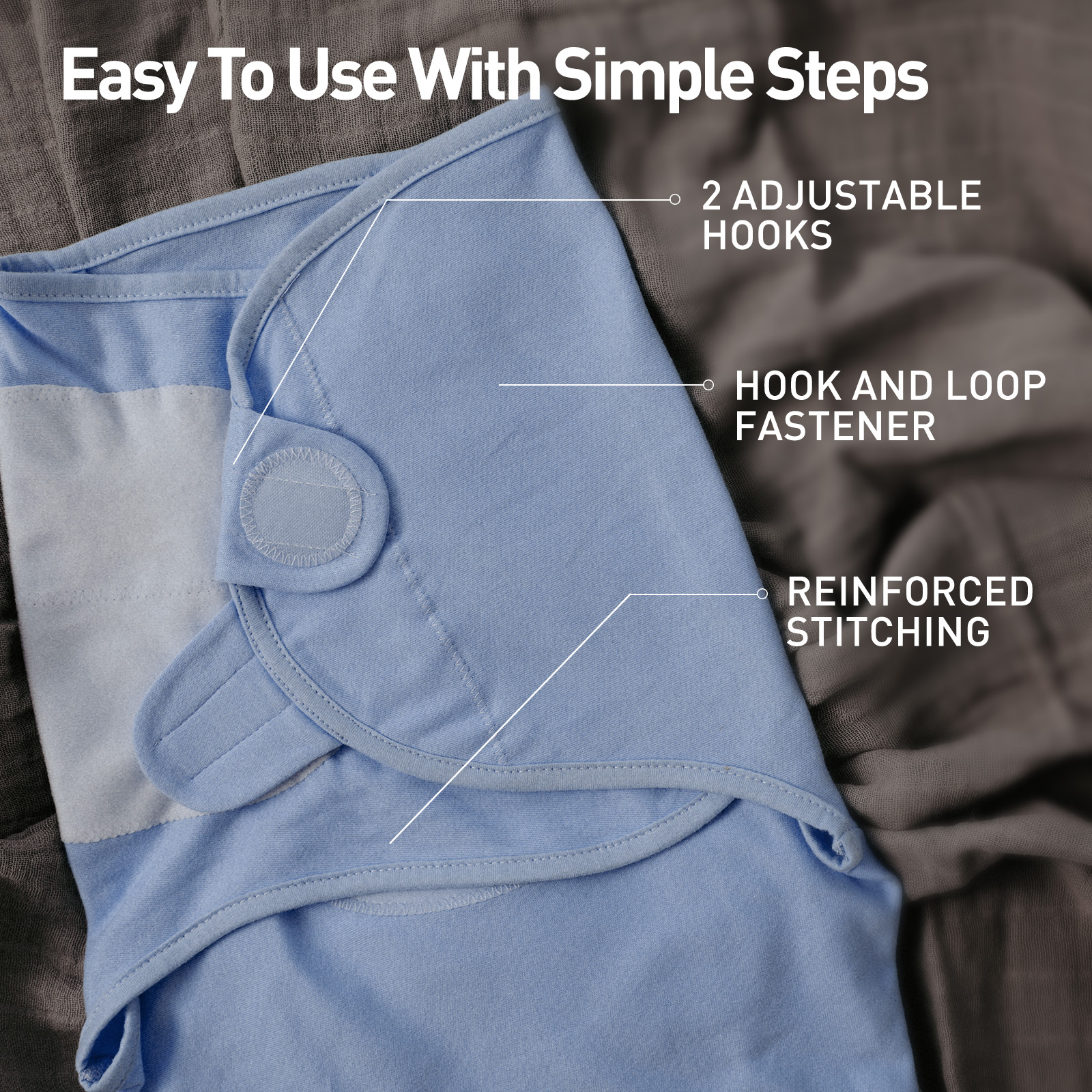 Blue | Soarwg Baby Swaddle 0-3 Months 2-Pack