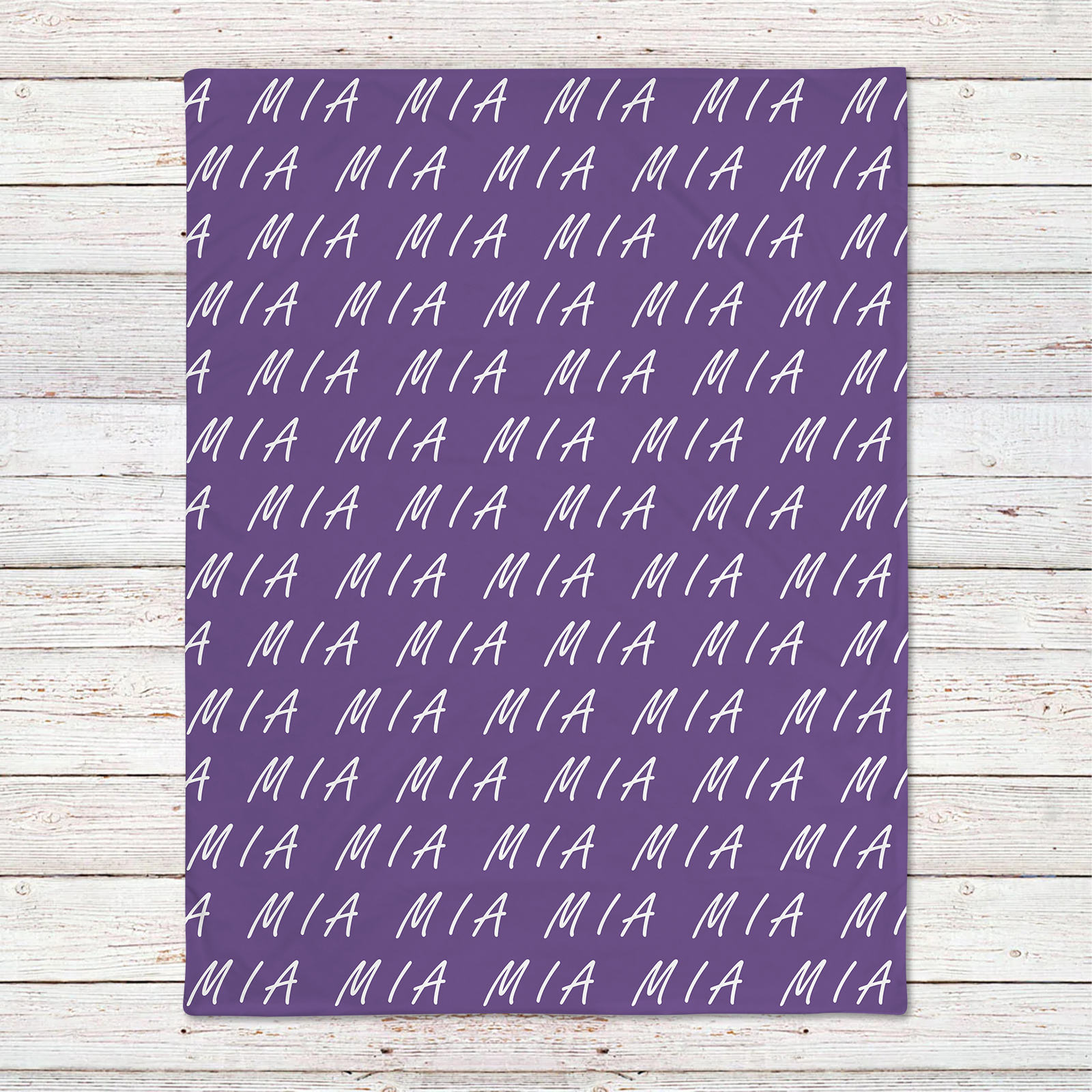 Mia's Navy Blue Personalized Baby Name Blanket