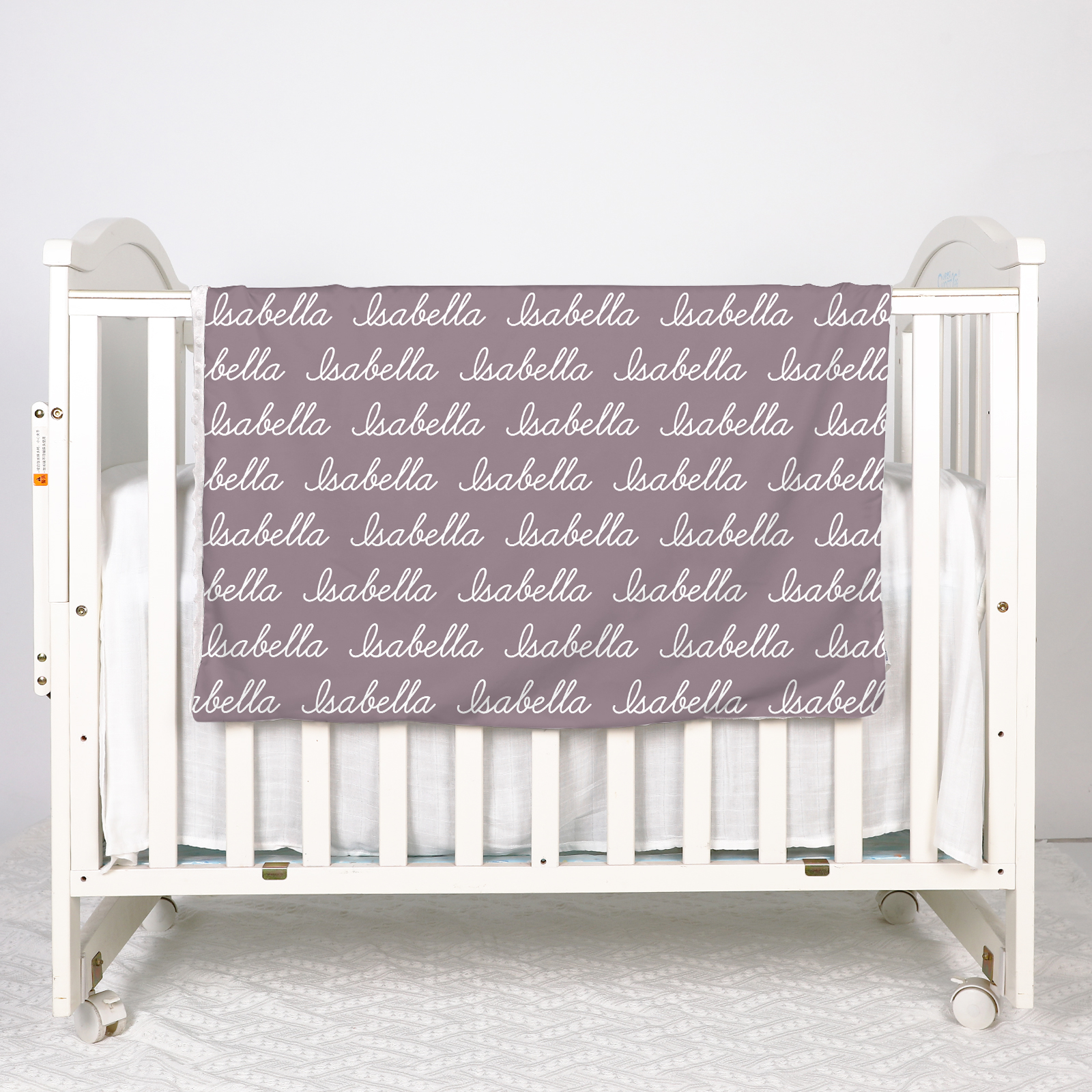 Isabella's Gray Personalized Baby Name Fleece Blanket