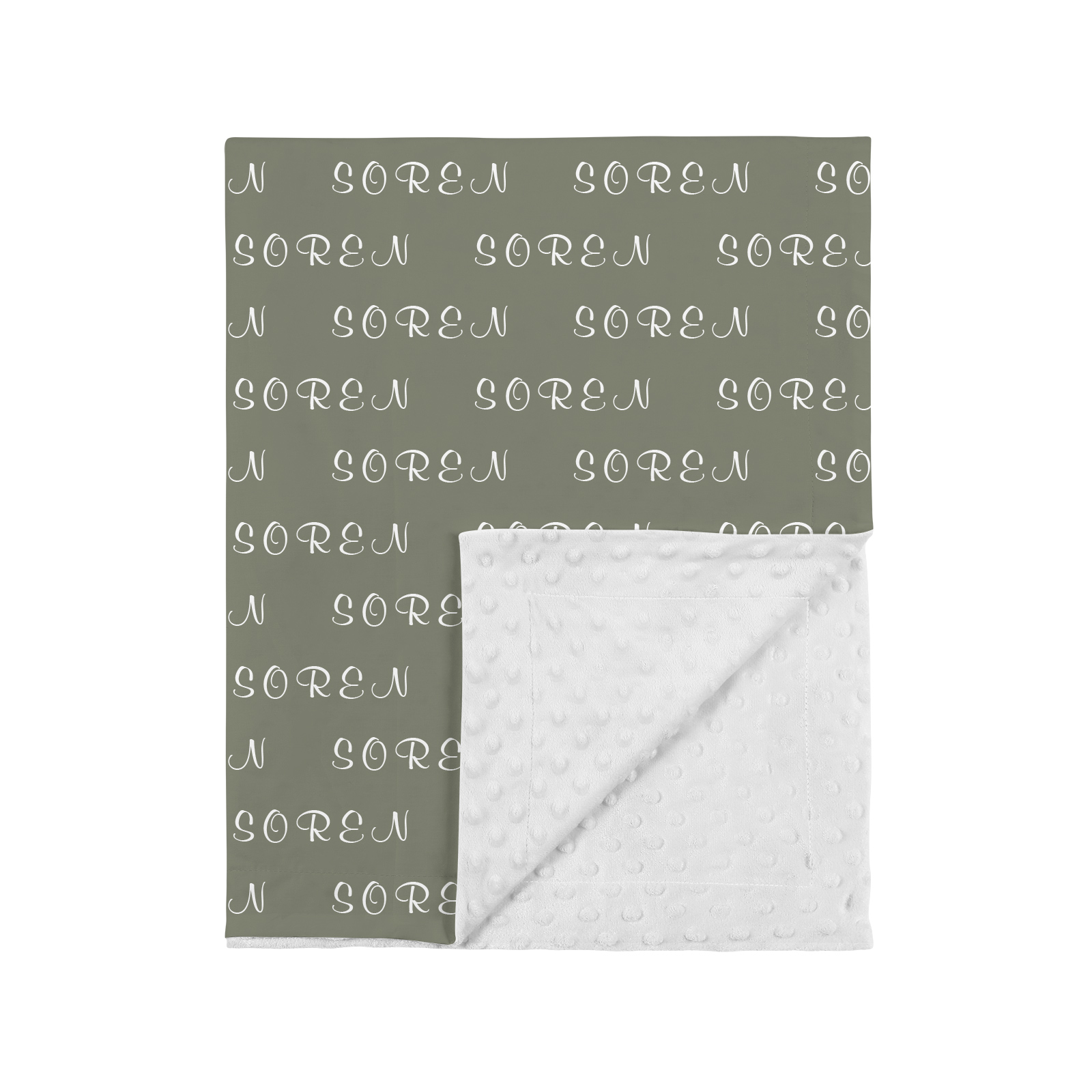 Soren's Light Gray Tone Personalized Name Blanket