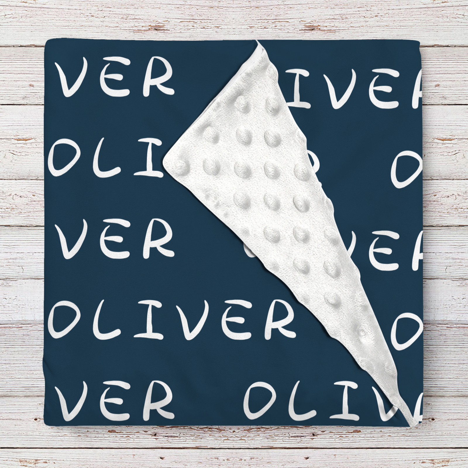Oliver's Nile Blue Personalized Baby Name Blanket