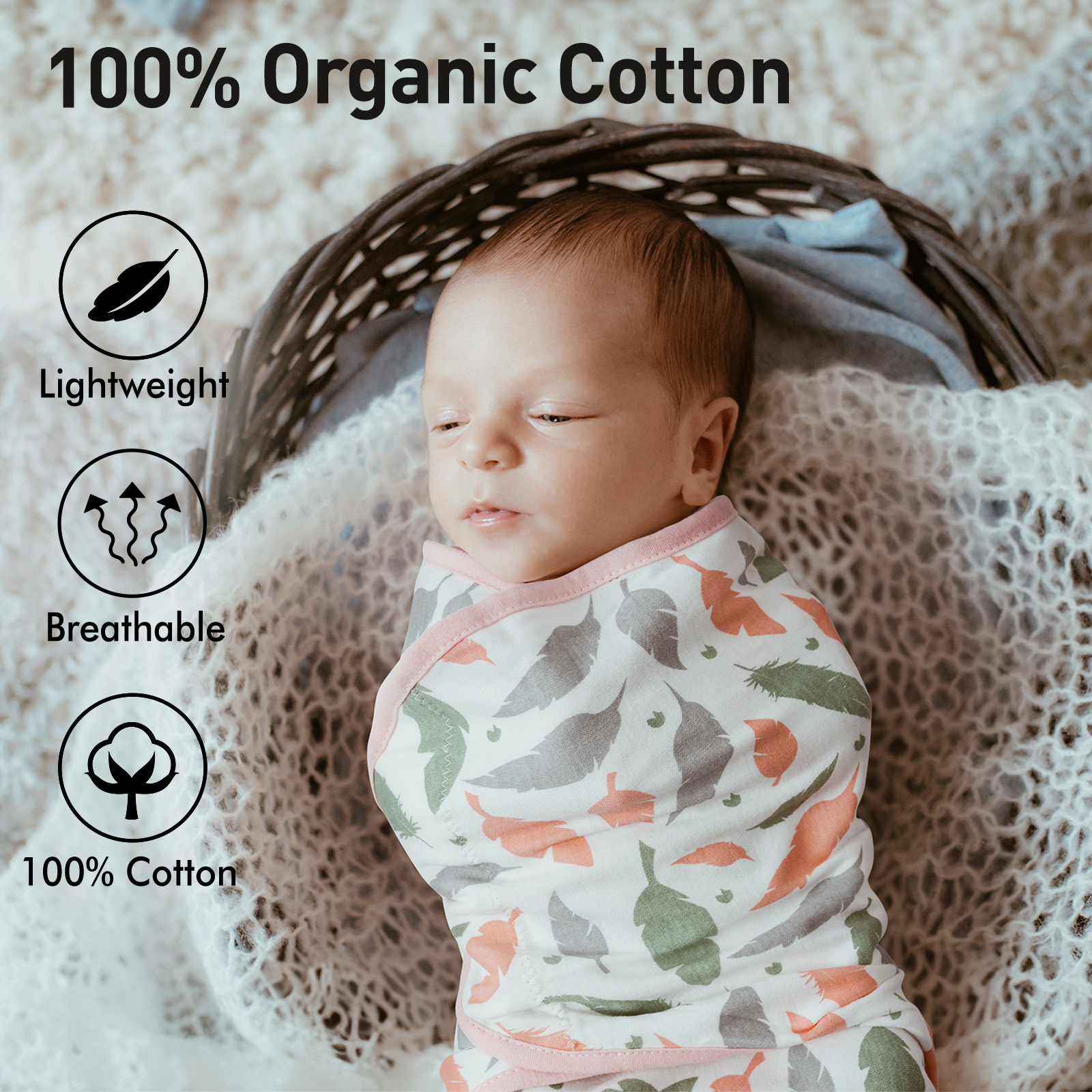 Orange Storm | Gllquen Baby Swaddle 0-3 Months 3 Pack