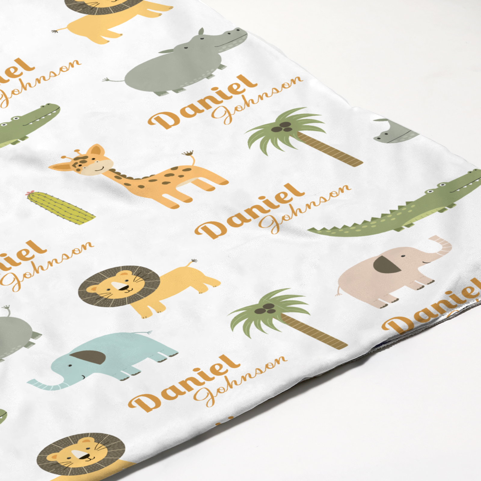 Animal Party Personalized Baby Name Blanket
