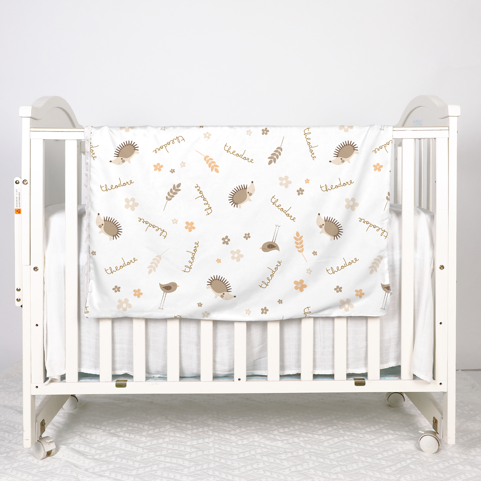 Birds and Flowers Personalized Baby Boy Girl Name Blanket