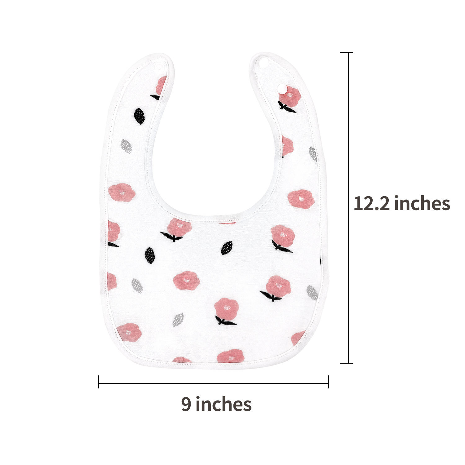 Pink World | Cotton Muslin Snap Bibs 3 Pack