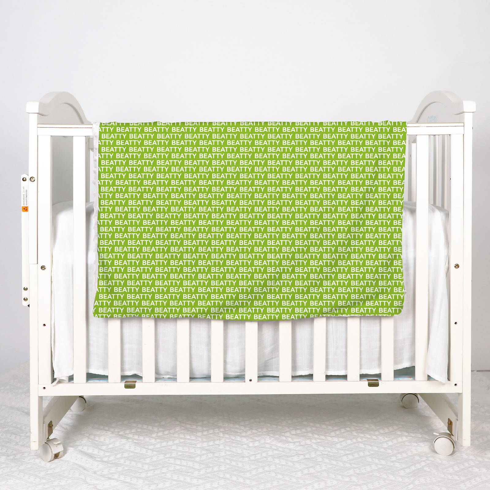 Olive Green Personalized Baby Name Blanket 