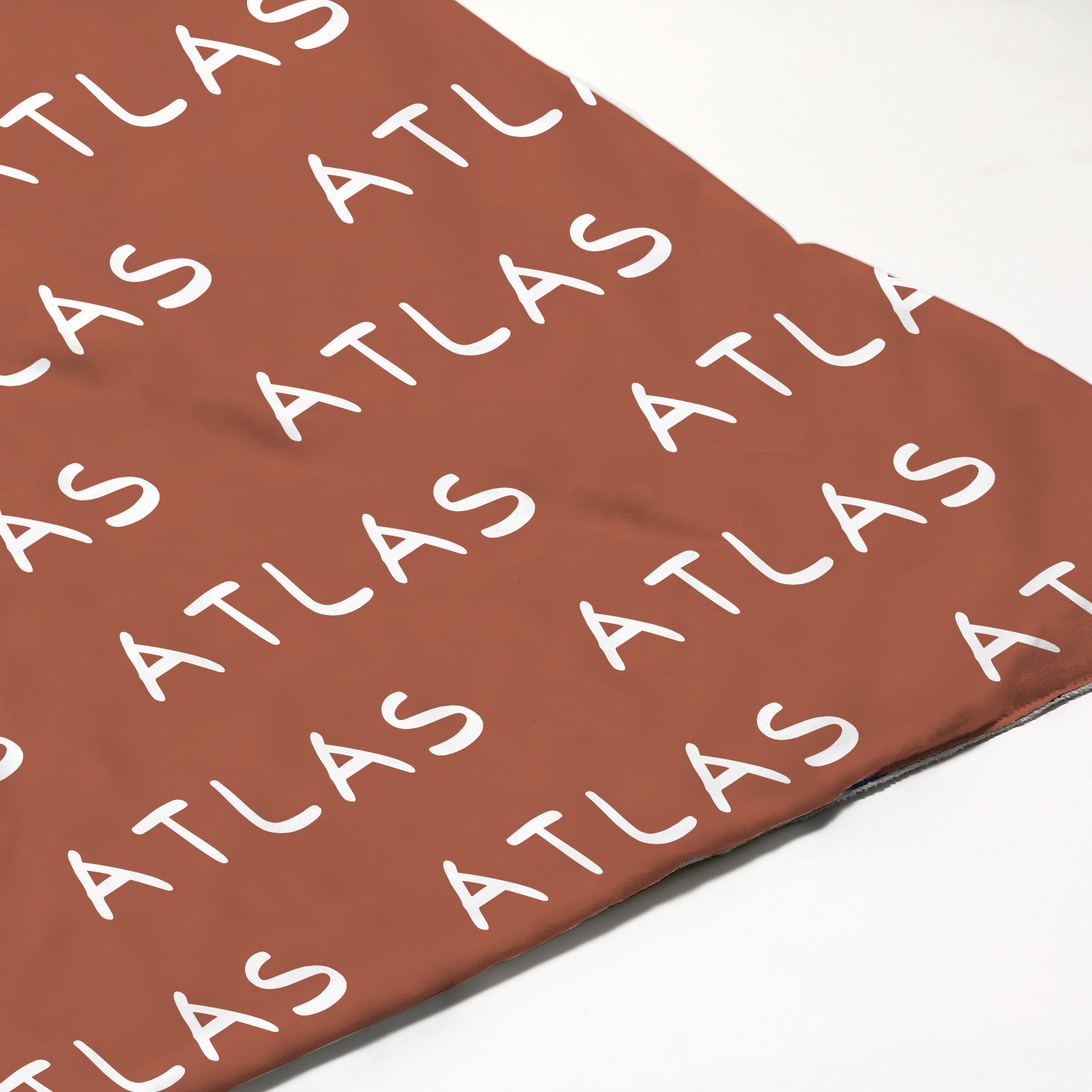 Atlas's Grayish Red Orange Tone Personalized Name Blanket