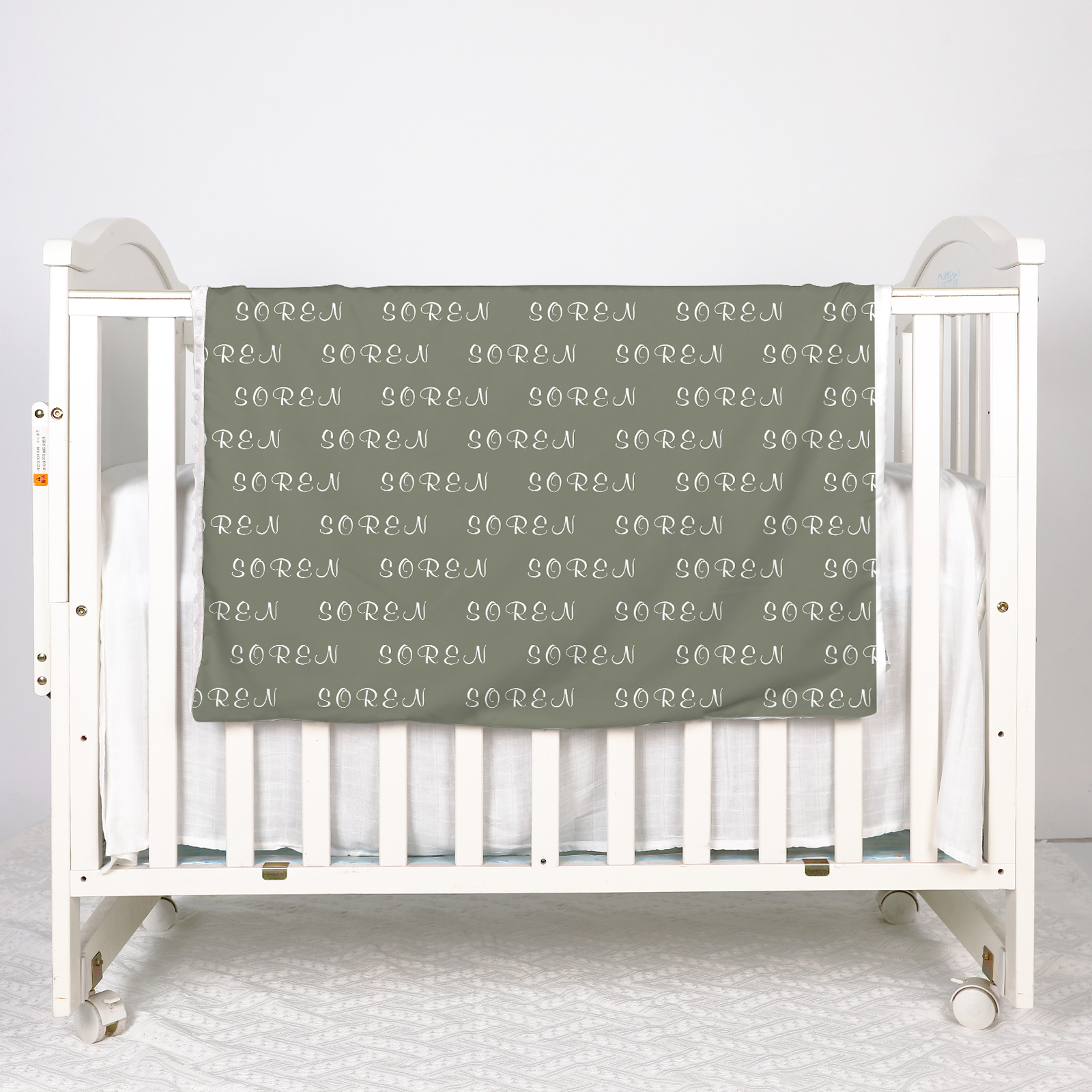 Soren's Light Gray Tone Personalized Name Blanket