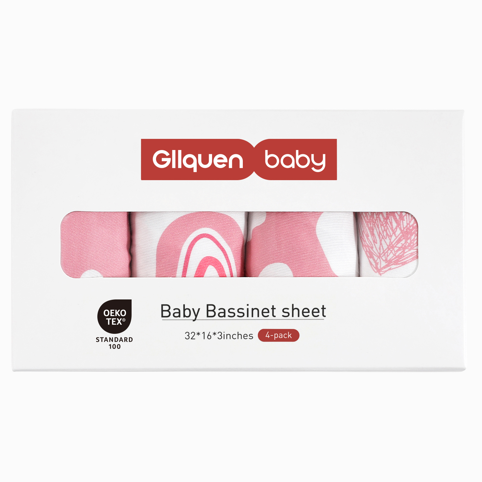 Pink Heart | Soft Microfiber Fitted Change Pad Cover & Bassinet Sheets 4 Pack | 16''*32''